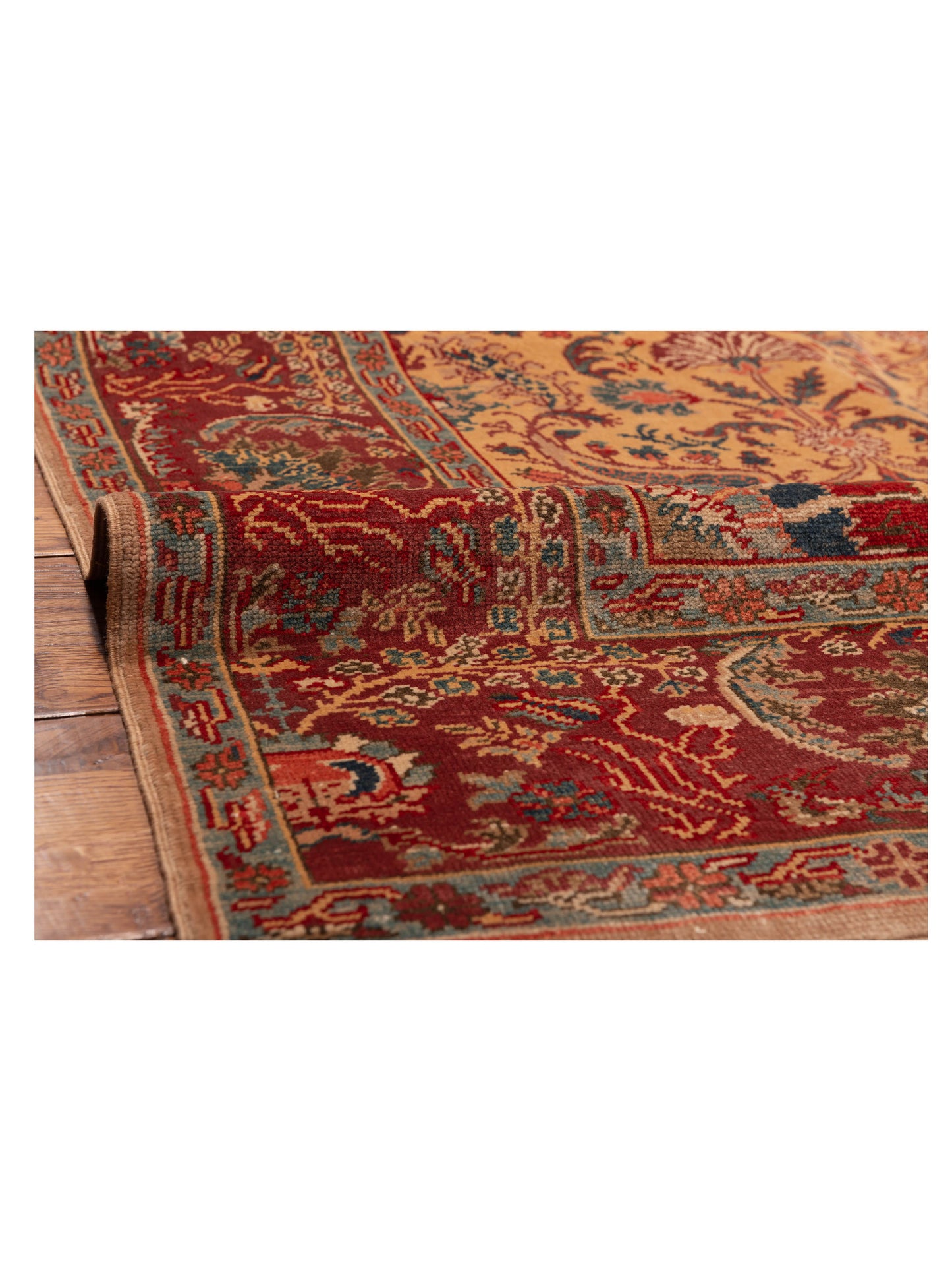 Antique Loom 147423 Gold Rust 6.9x8.4 Hand Knotted Rug