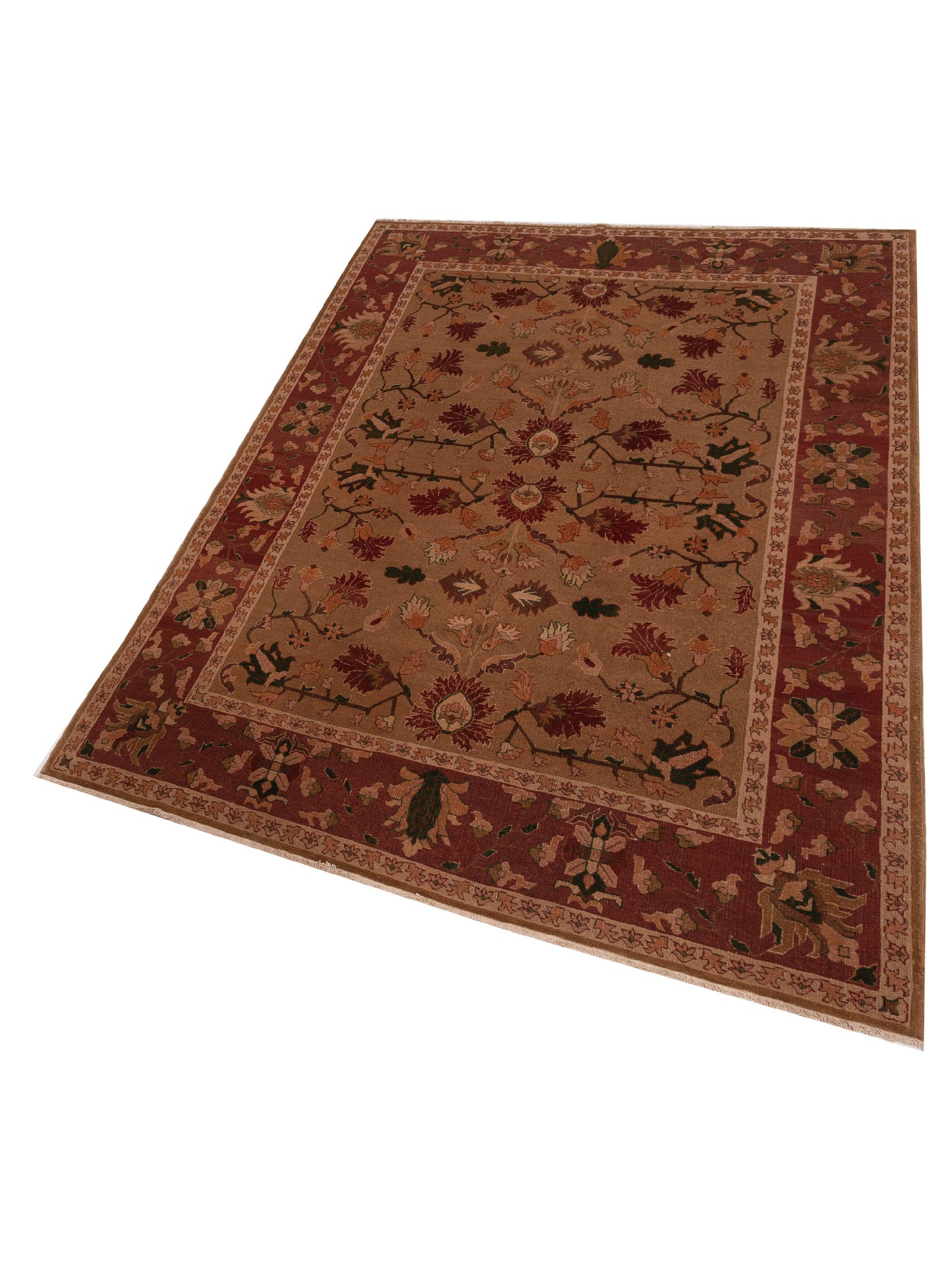 Turkish Elvan 147426 Brown Red 6.9x9.6 Hand Knotted Rug