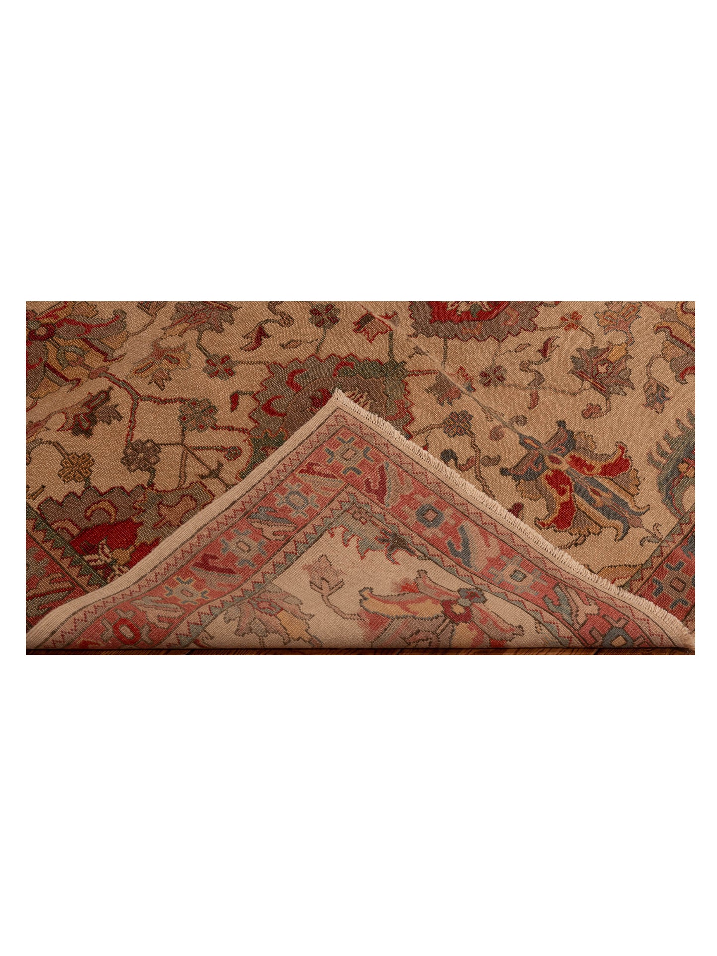 Antique Loom 147429 Beige Pink 5.6x7.11 Hand Knotted Rug