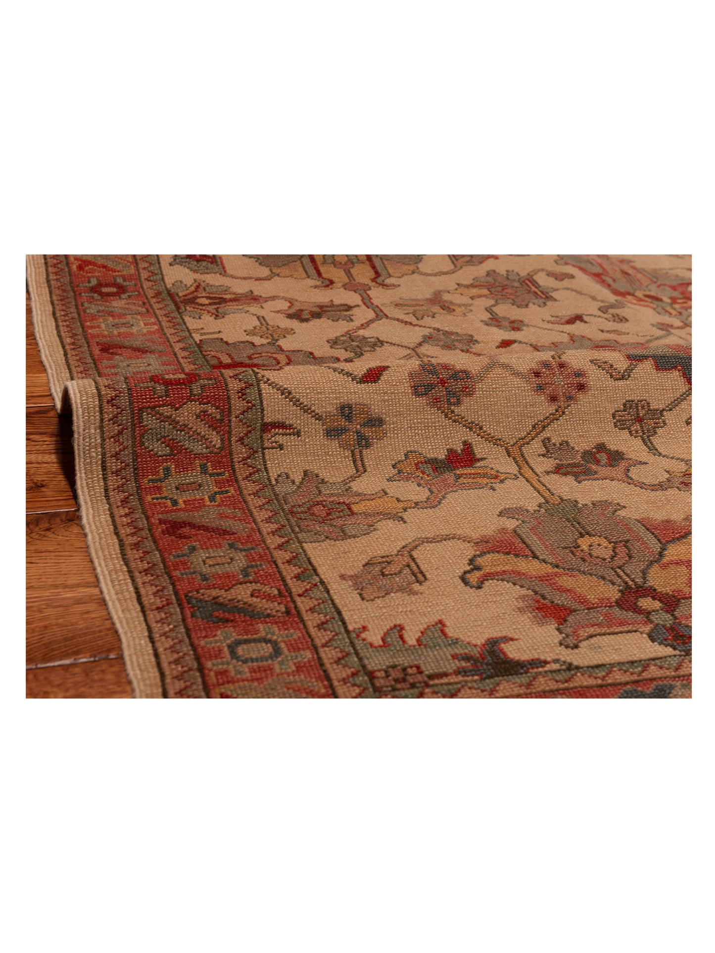 Antique Loom 147429 Beige Pink 5.6x7.11 Hand Knotted Rug