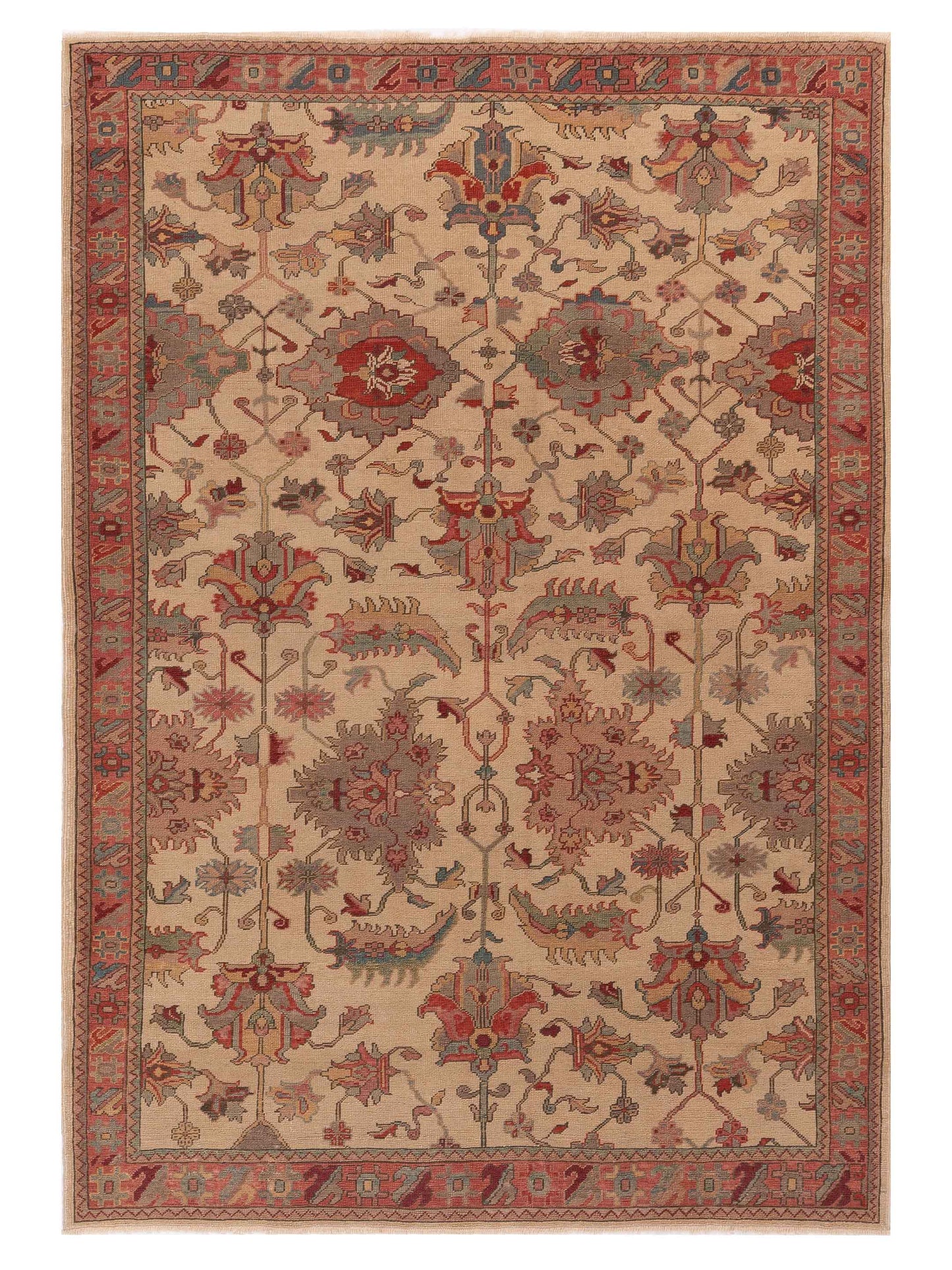 Pasha Antique Loom Beige Pink Traditional