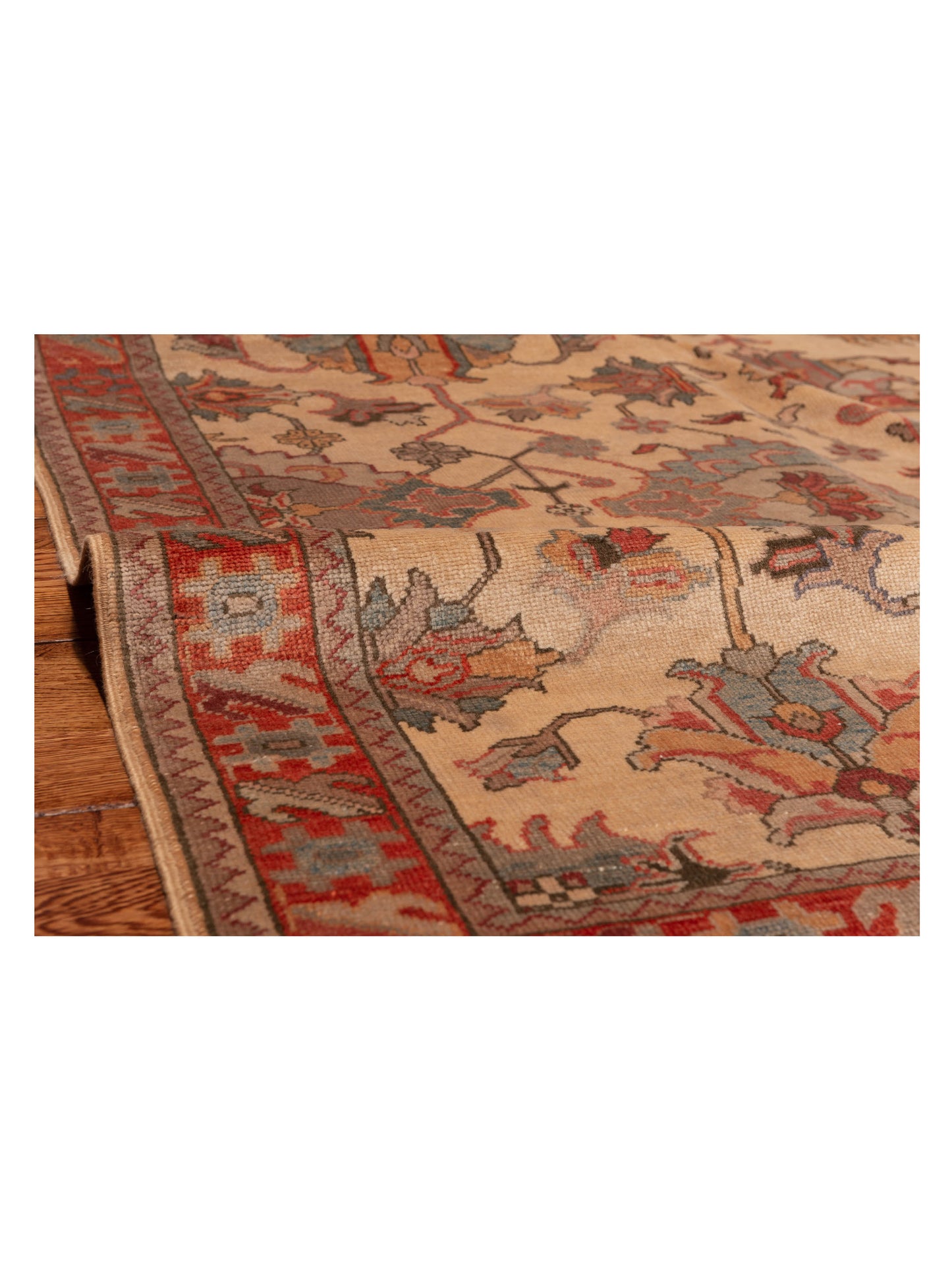 Antique Loom 147432 Beige Red 5.7x7.9 Hand Knotted Rug