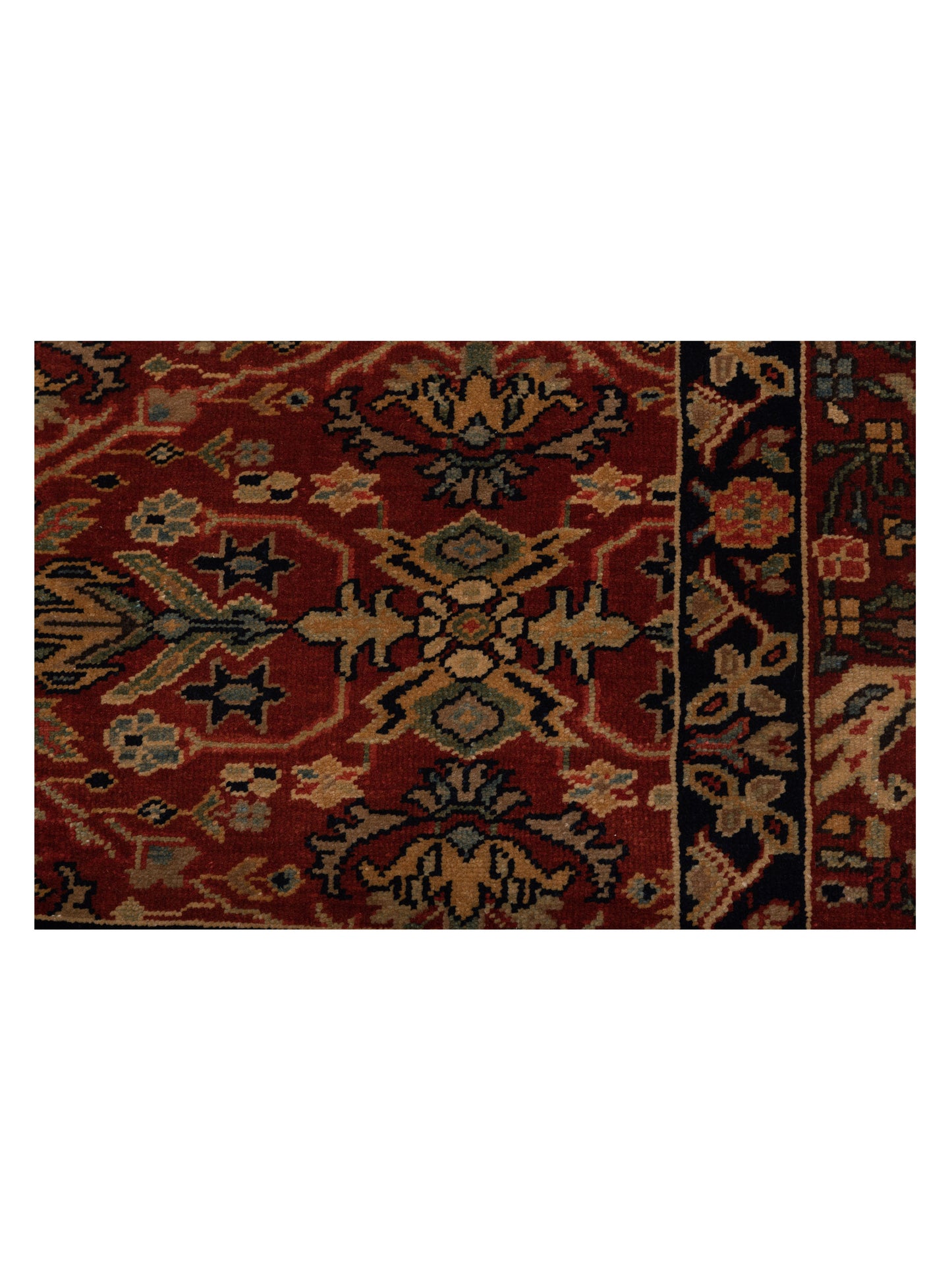 Antique Loom 147433 Red Black 5.11x8 Hand Knotted Rug