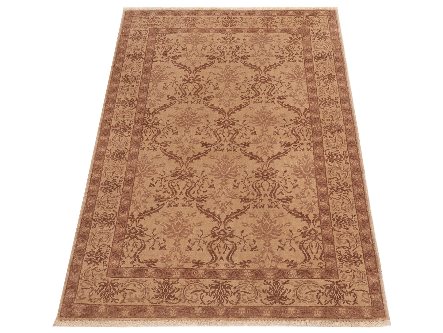 Antique Loom 147442 Ivory Ivory 4x6 Hand Knotted Rug