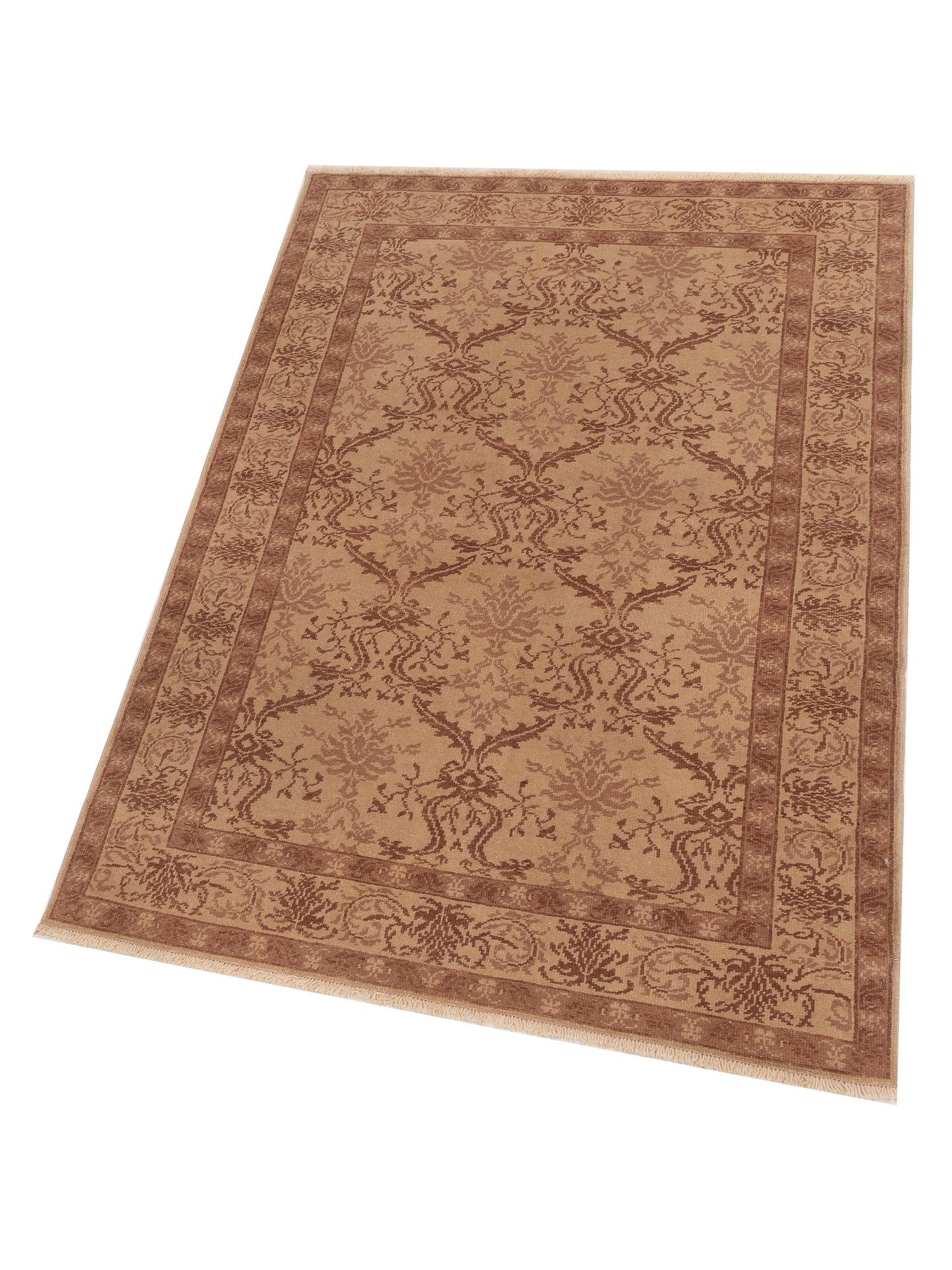 Antique Loom 147442 Ivory Ivory 4x6 Hand Knotted Rug