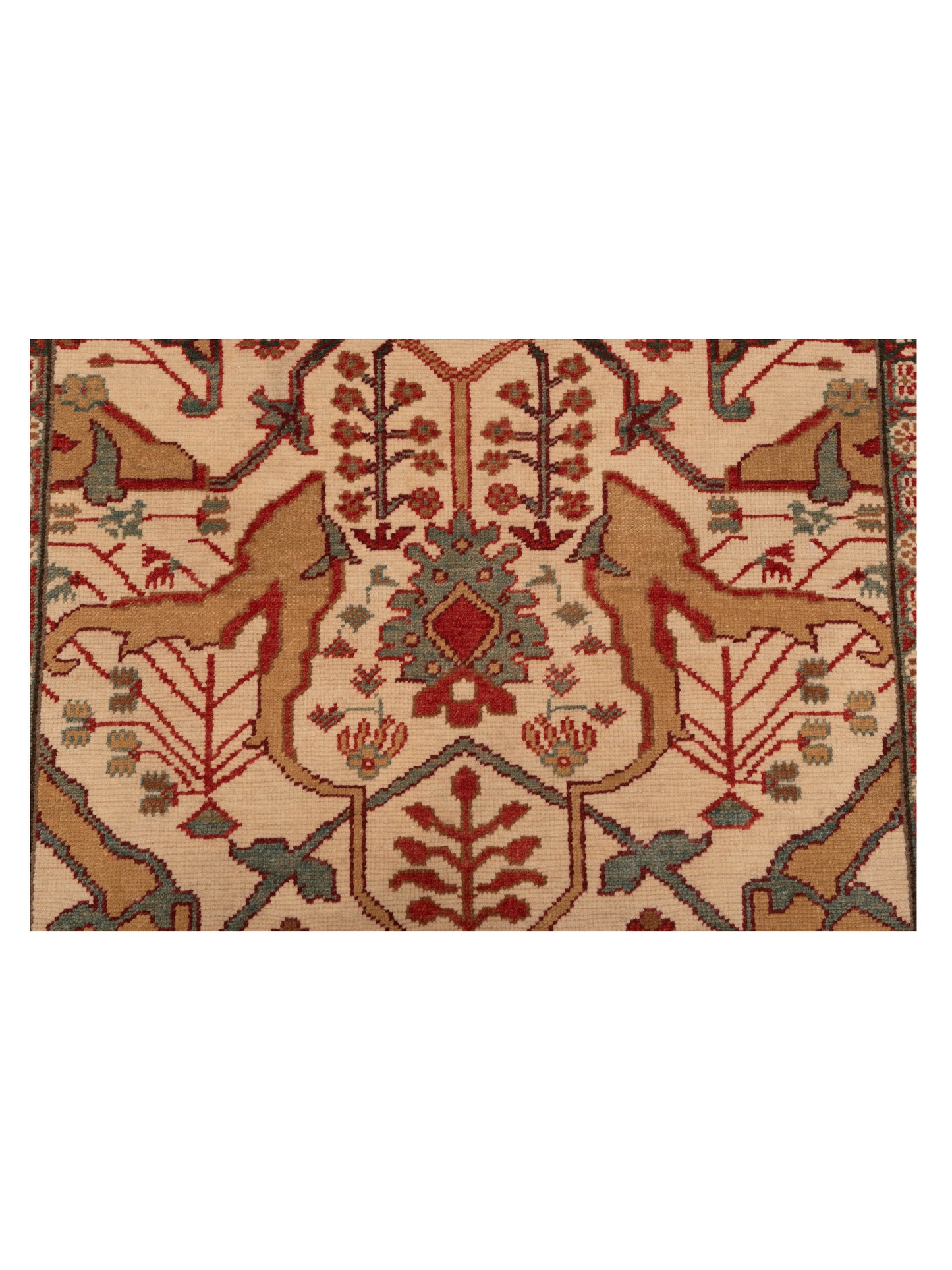 Antique Loom 147449 Ivory Red 4x6 Hand Knotted Rug
