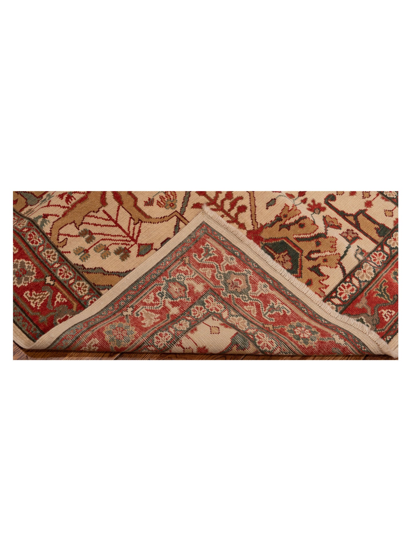 Antique Loom 147449 Ivory Red 4x6 Hand Knotted Rug