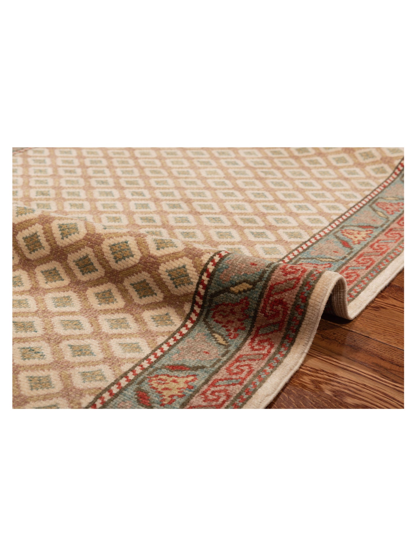 Antique Loom 147454 Brown Blue 2.11x9.6 Hand Knotted Rug