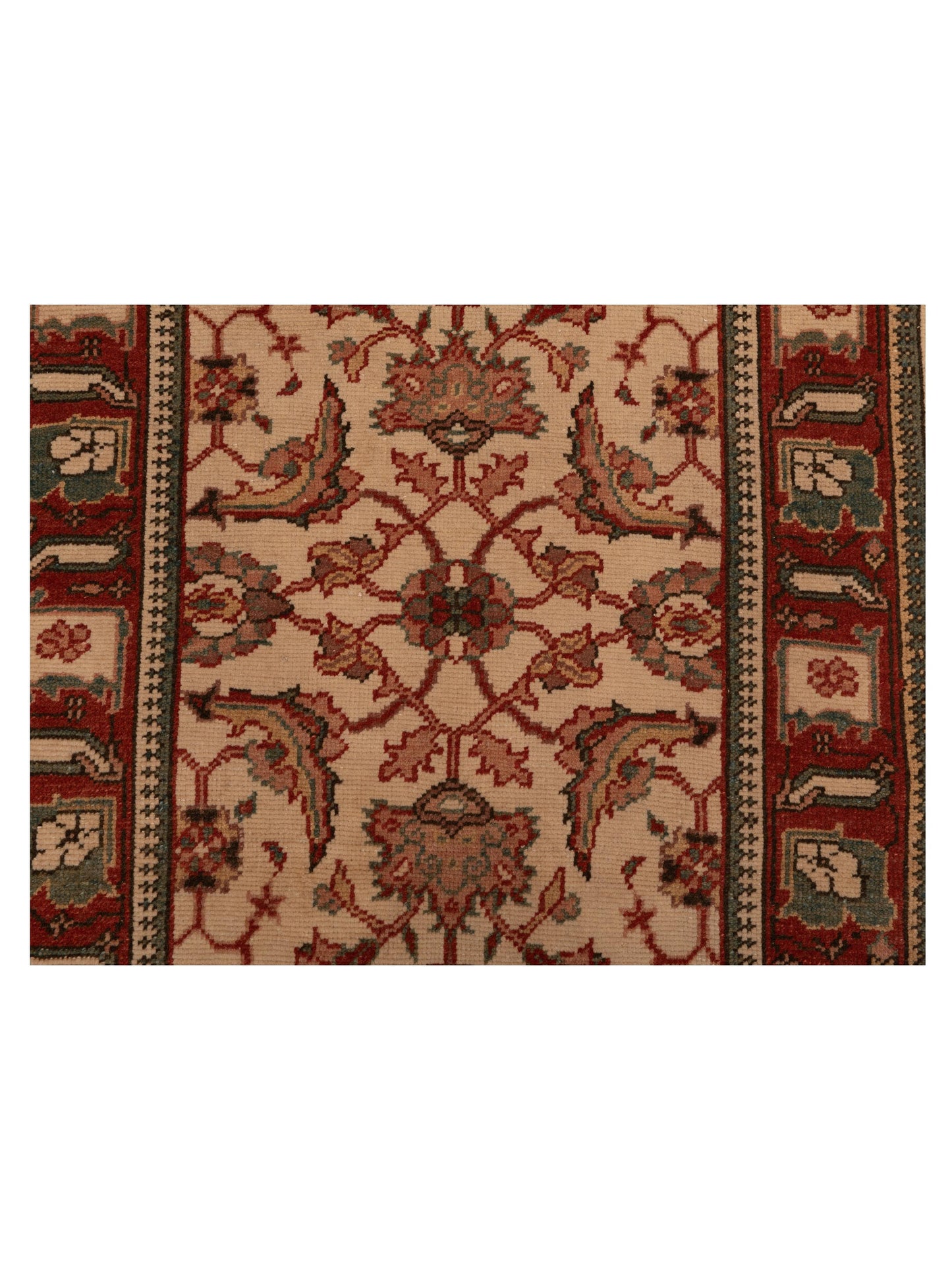 Antique Loom 147460 Ivory Red 3.2x5.4 Hand Knotted Rug