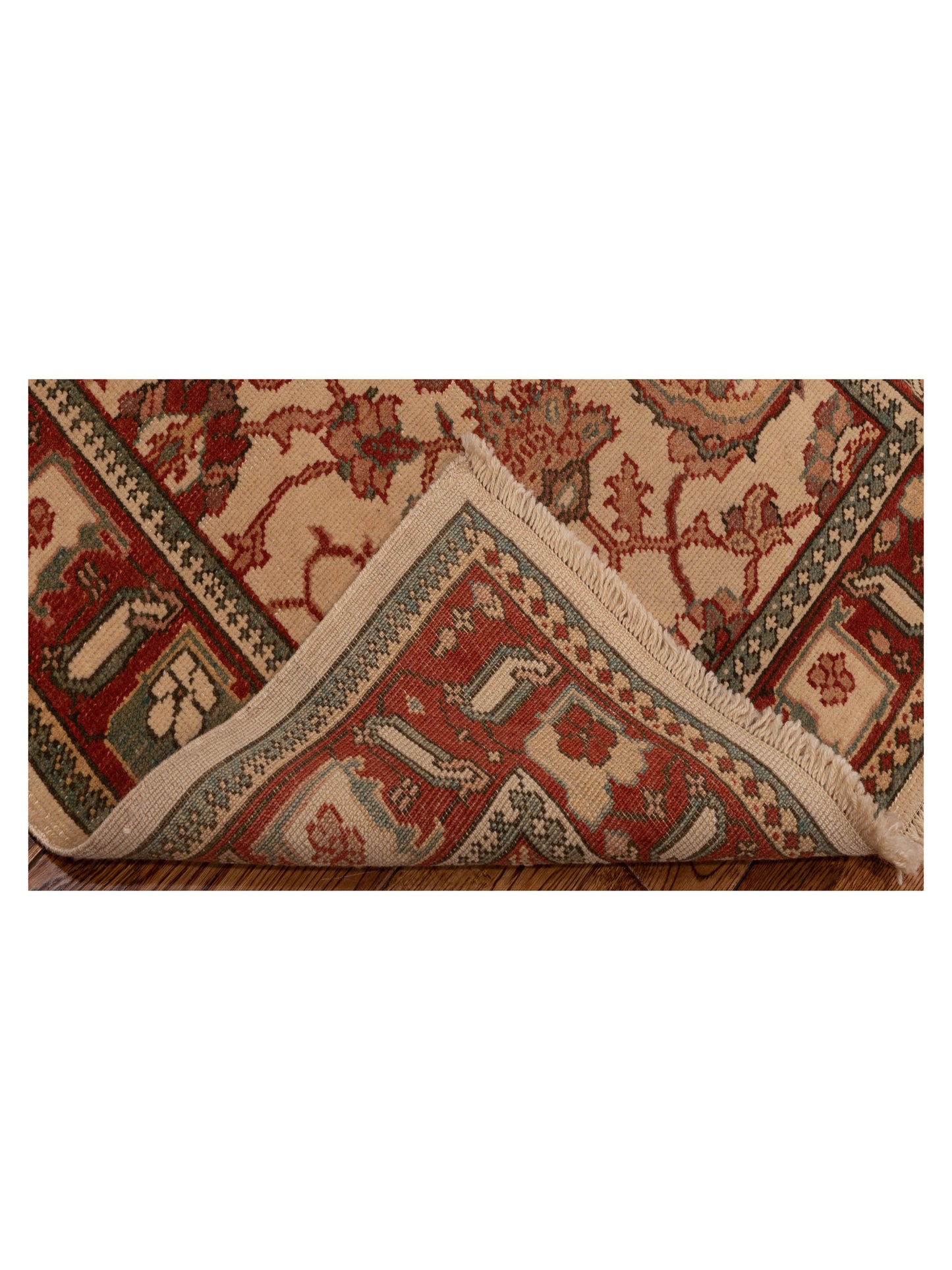 Antique Loom 147460 Ivory Red 3.2x5.4 Hand Knotted Rug