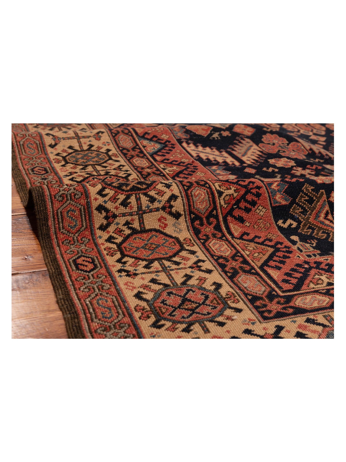 Antique Loom 147461 Navy Ivory 5.9x10.2 Hand Knotted Rug