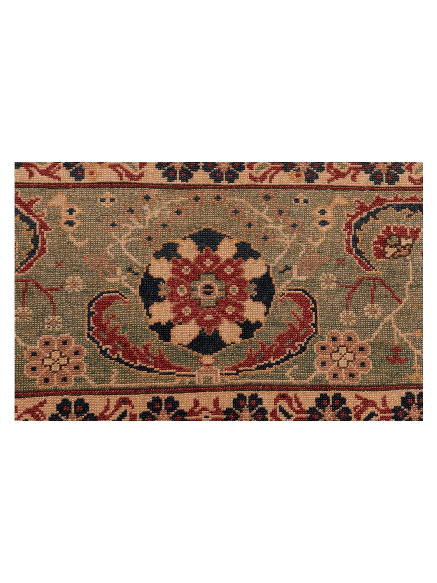 Antique Loom 147462 Red Green 6.7x7.4 Hand Knotted Rug