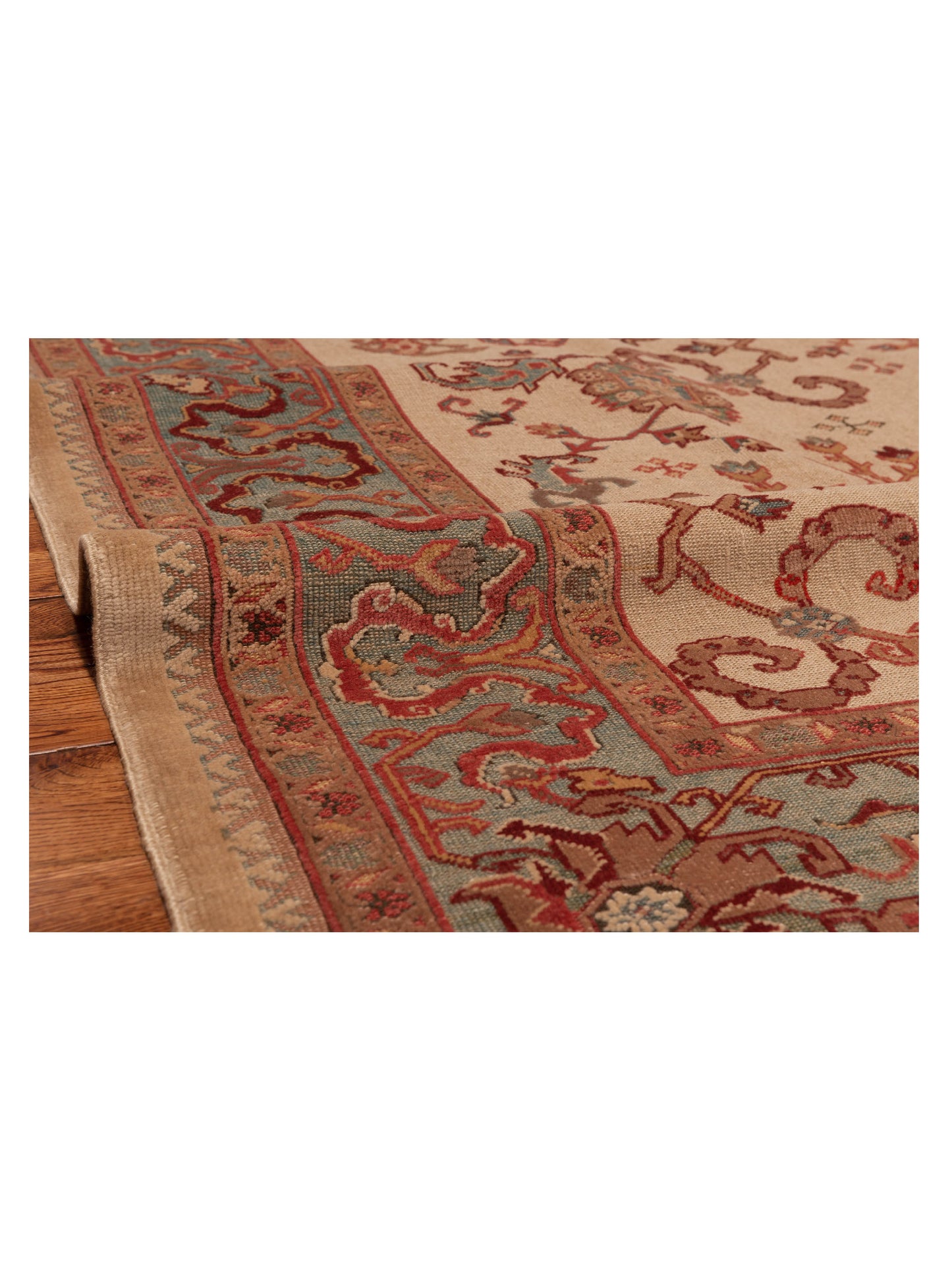 Antique Loom 147466 Ivory Blue 6.10x9.1 Hand Knotted Rug