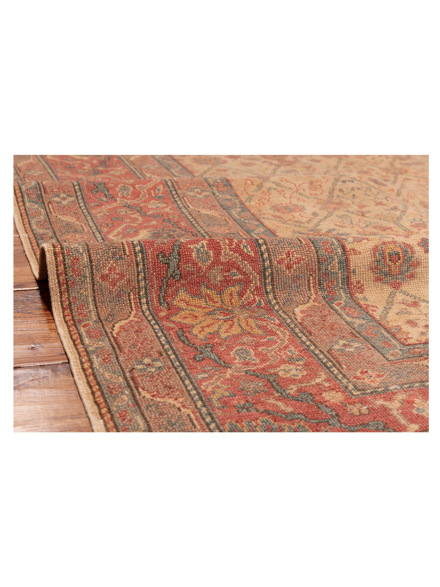 Antique Loom 147469 Ivory Pink 6.7x9.4 Hand Knotted Rug