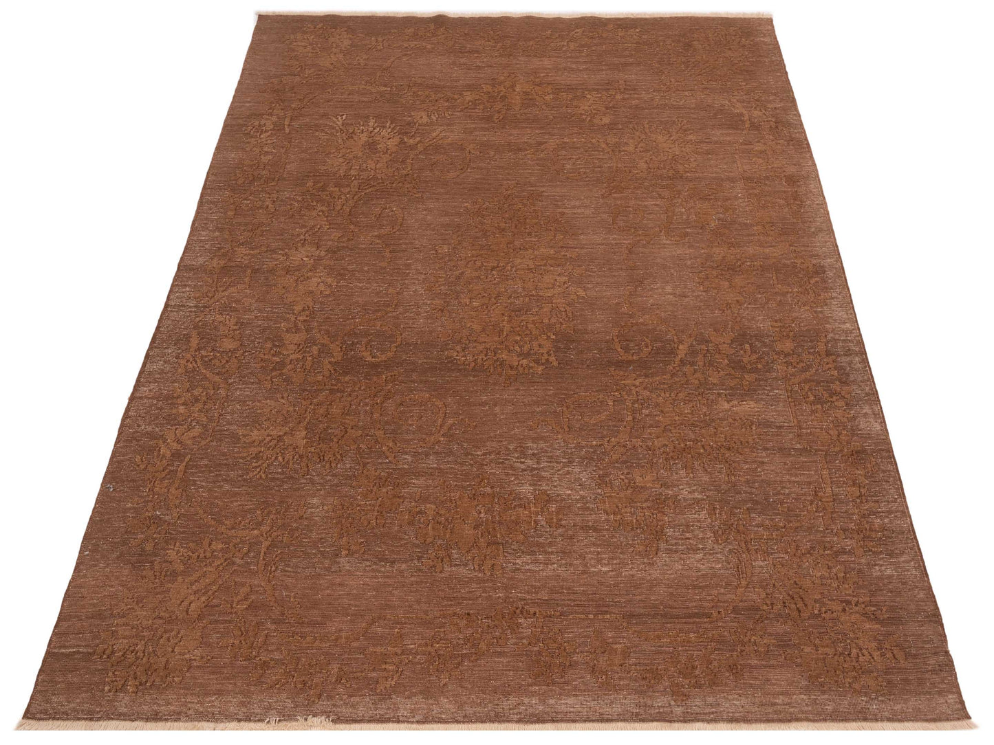 Defne Magnolia Dark Brown Brown 6.5x8.10 Hand Knotted Rug