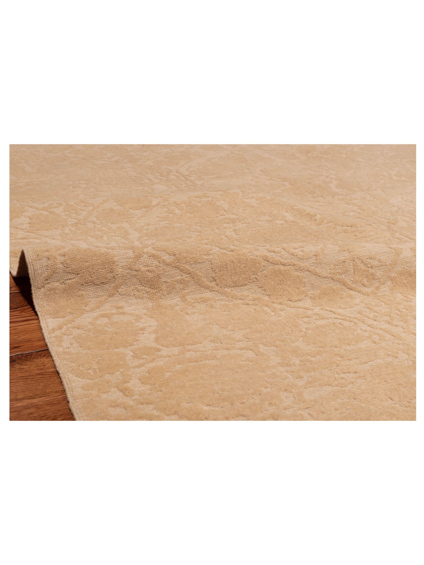 Defne Lotus Ivory Ivory 6.7x8.8 Hand Knotted Rug