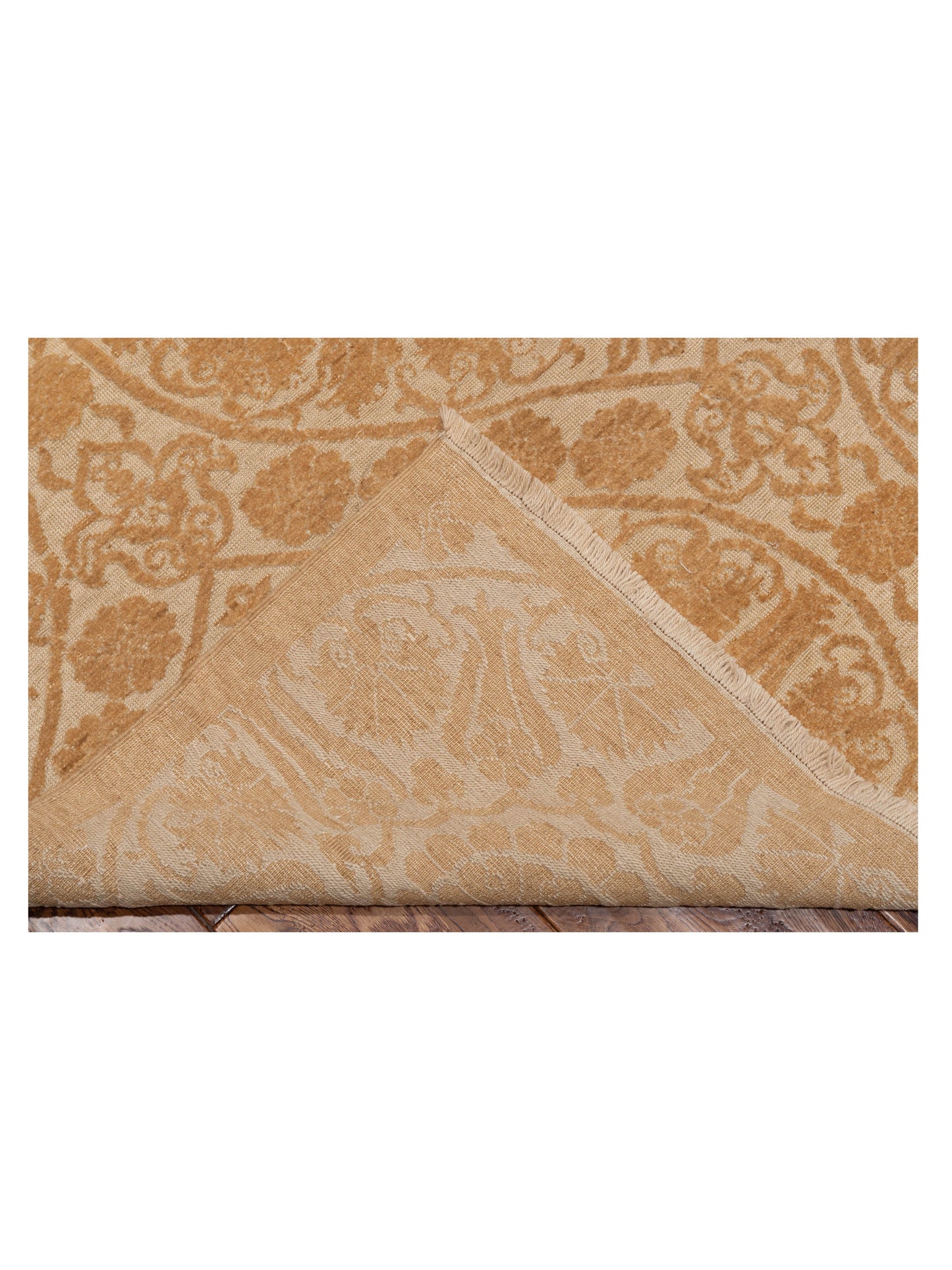 Defne Lotus Beige Gold 8.3x9.3 Hand Knotted Rug