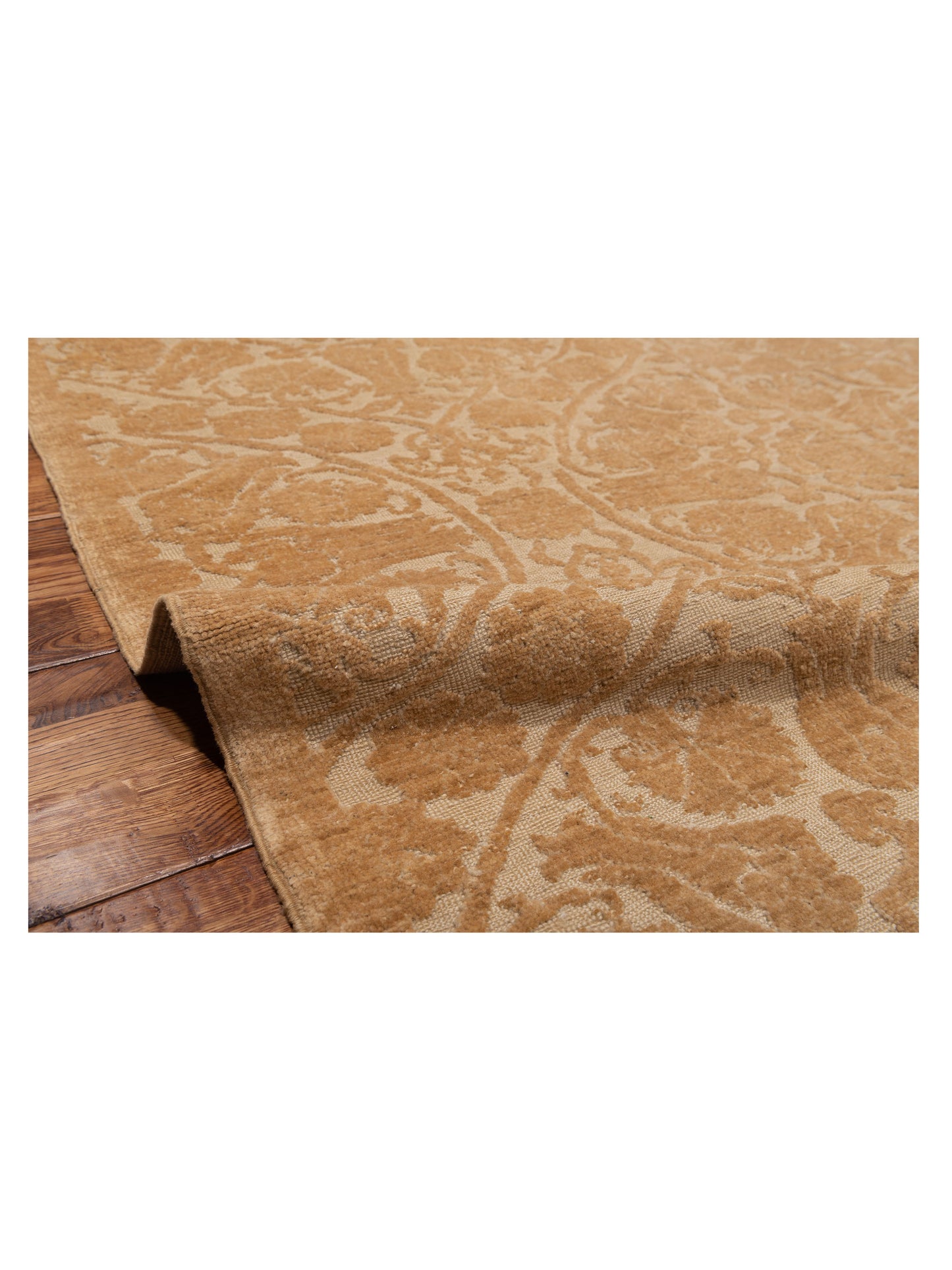 Defne Lotus Beige Gold 8.3x9.3 Hand Knotted Rug