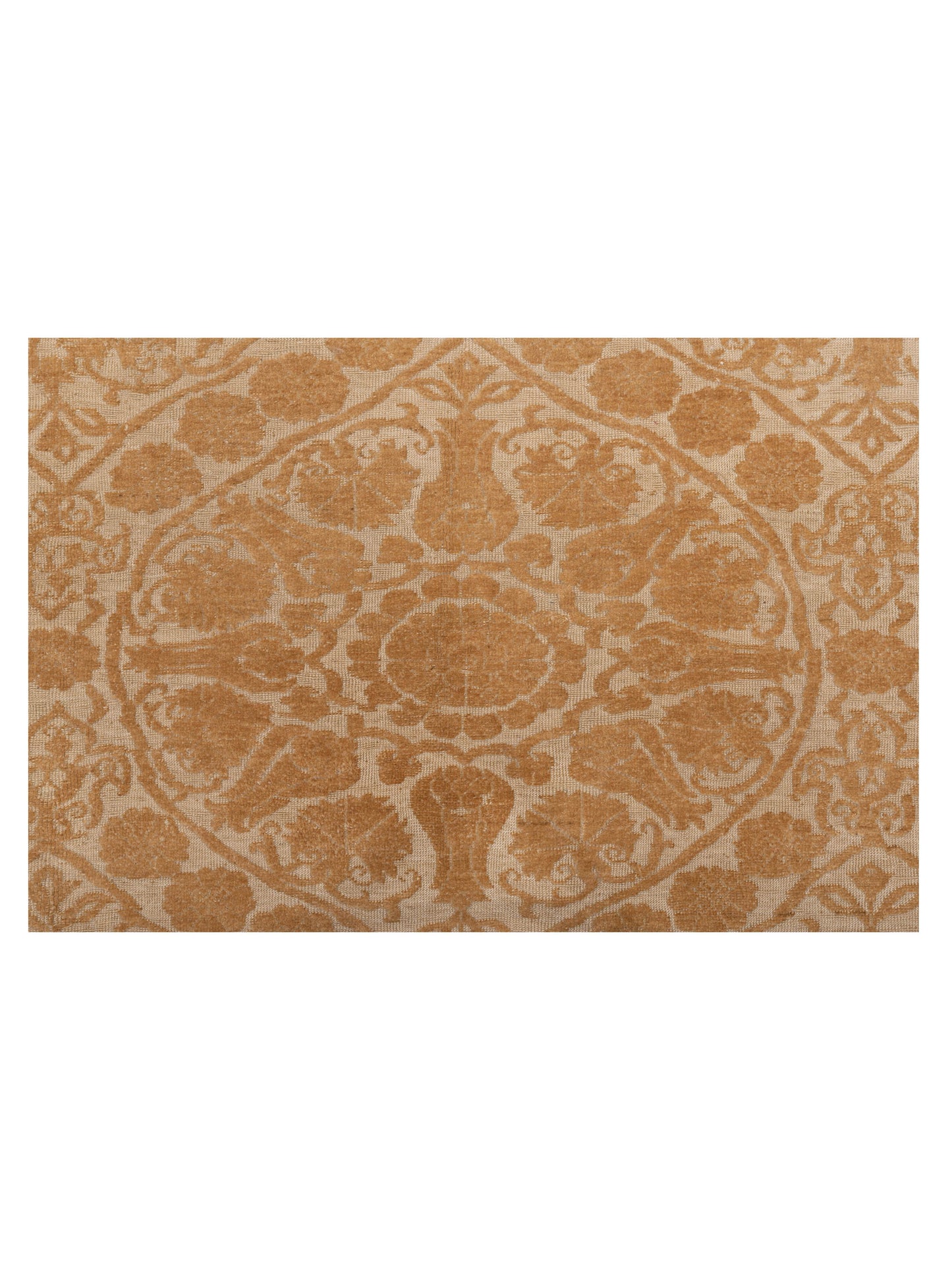 Defne Lotus Beige Gold 8.3x9.3 Hand Knotted Rug