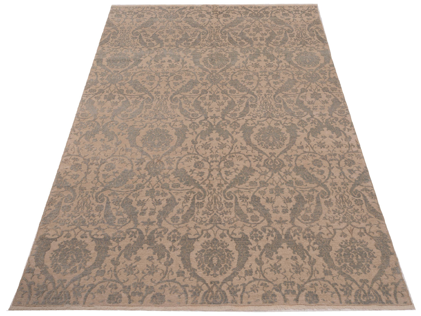 Defne Orchid Light Blue Ivory 6.8x9.6 Hand Knotted Rug
