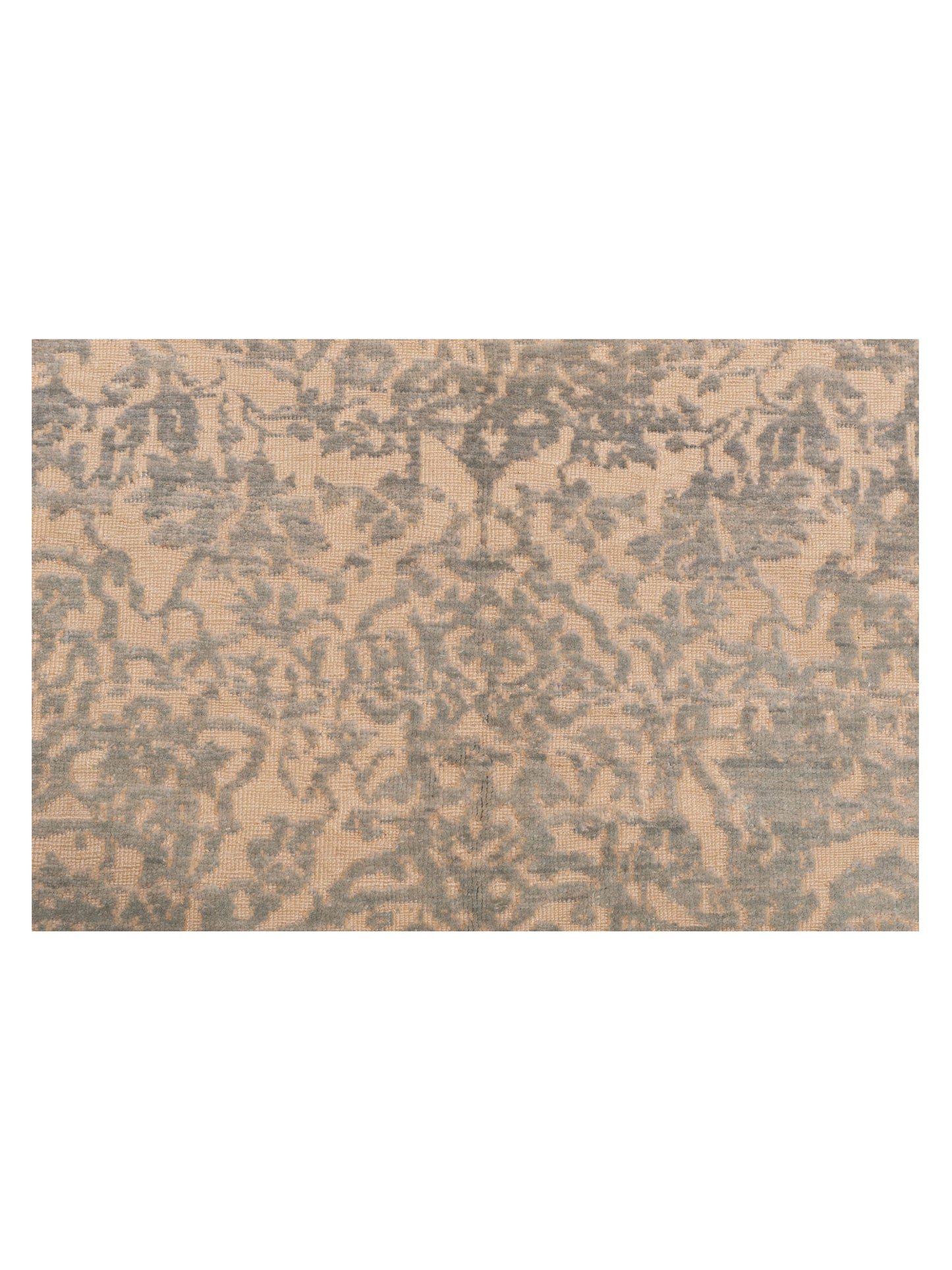 Defne Emet Ivory Ice Blue 6.1x8.6 Hand Knotted Rug