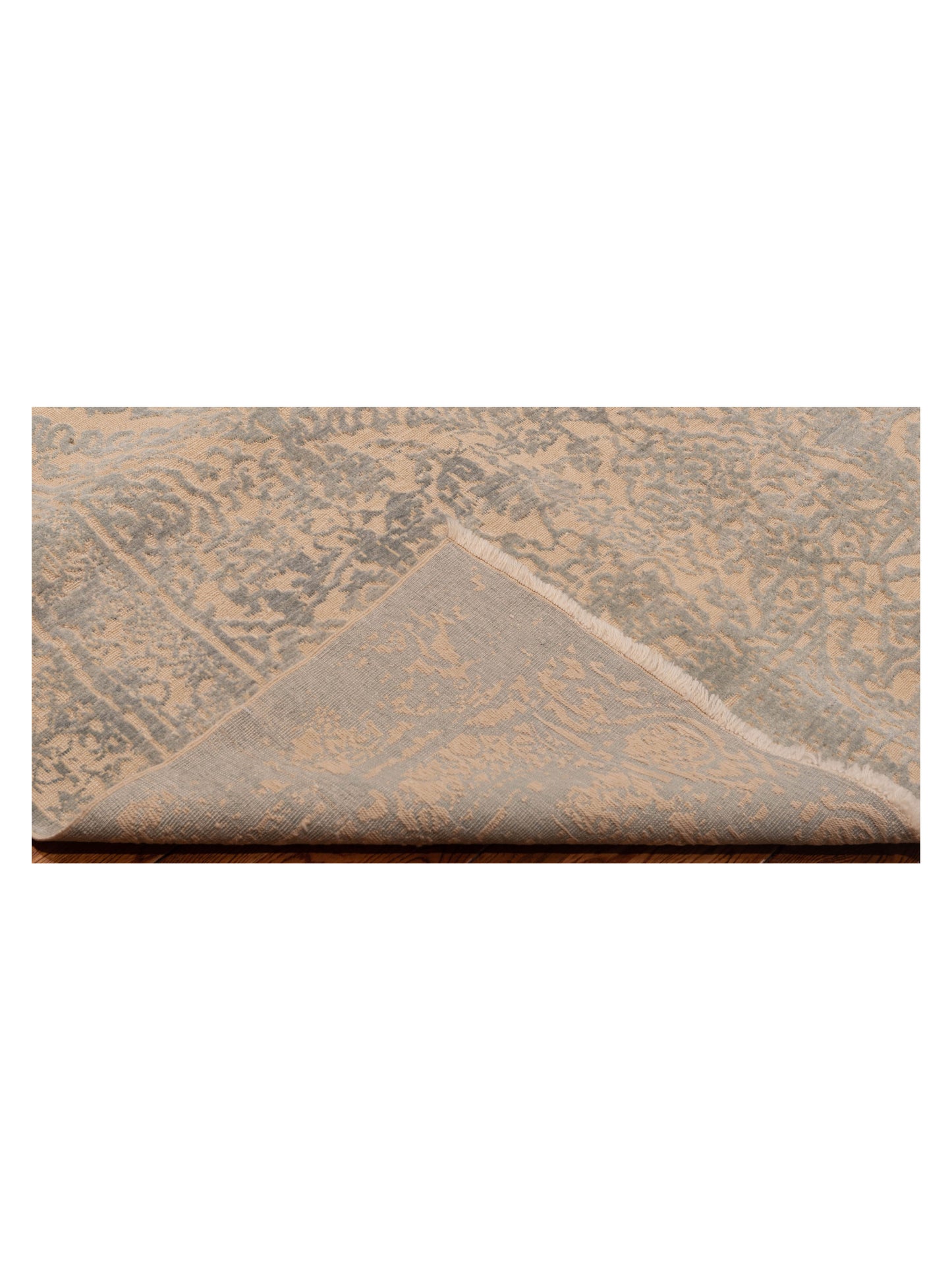 Defne Emet Ivory Ice Blue 6.1x8.6 Hand Knotted Rug