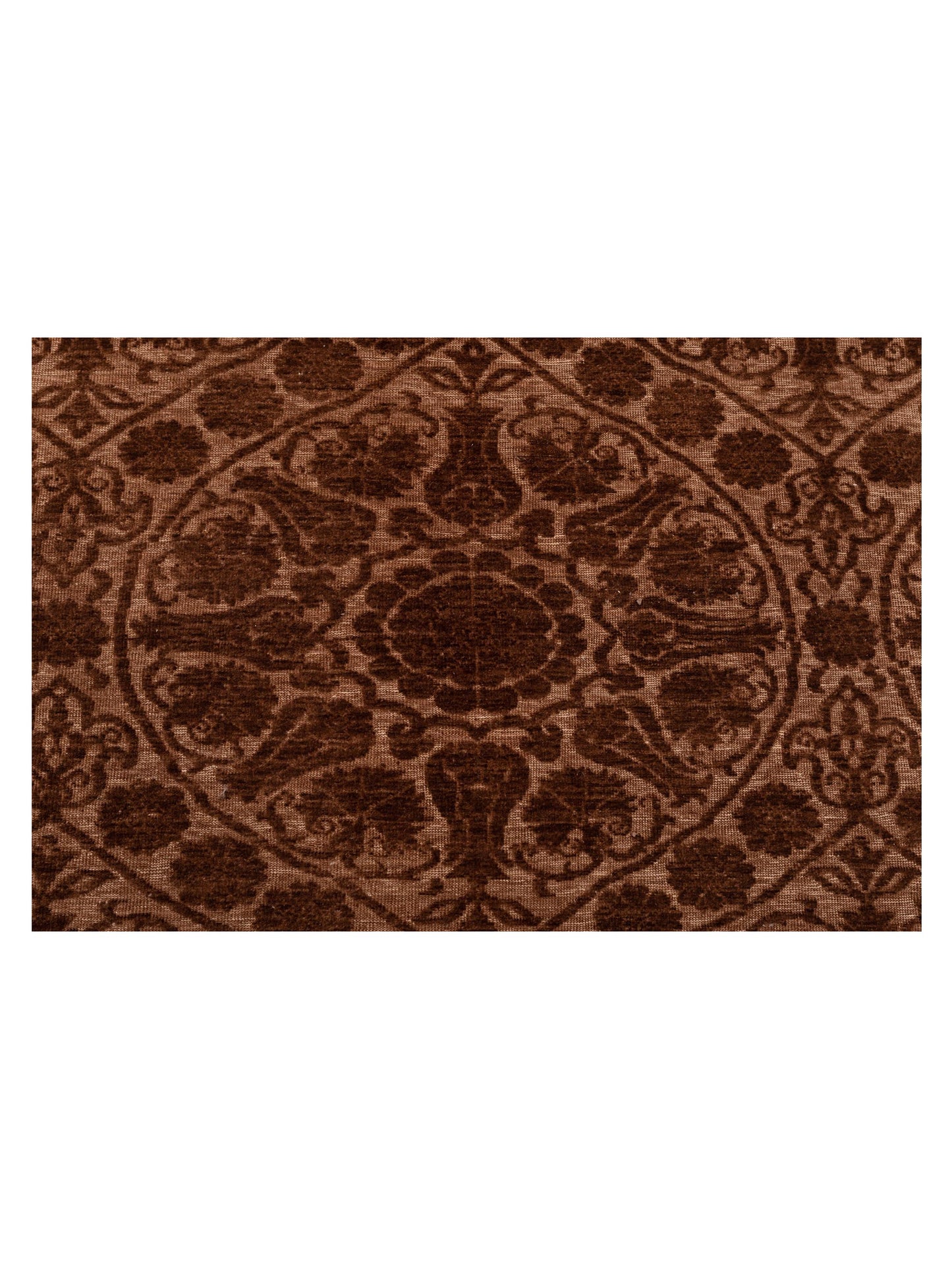 Defne Lotus Dark Brown Brown 6.6x9.4 Hand Knotted Rug