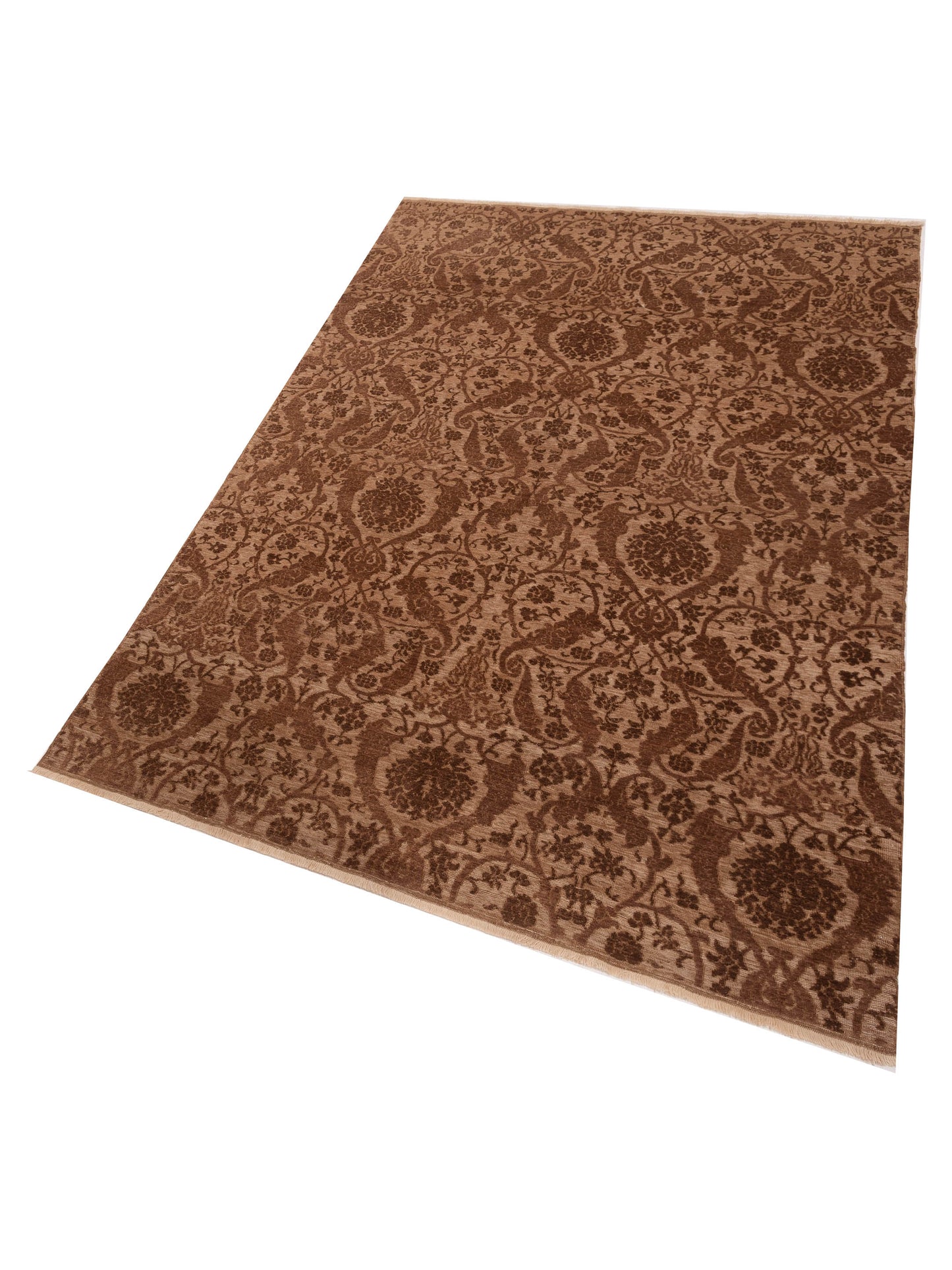 Defne Orchid Brown Drak Brown 6.6x9.9 Hand Knotted Rug