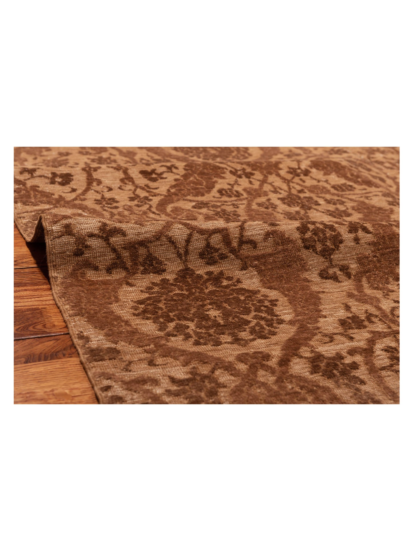 Defne Orchid Brown Drak Brown 6.6x9.9 Hand Knotted Rug