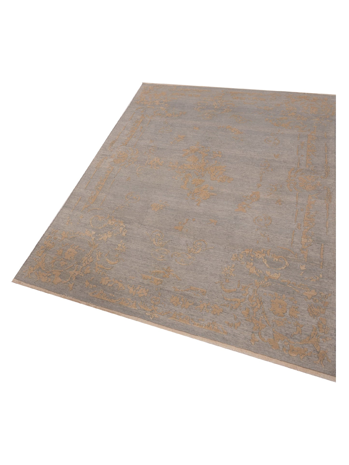 Defne Clove Ice Blue Ivory 6.6x8.11 Hand Knotted Rug