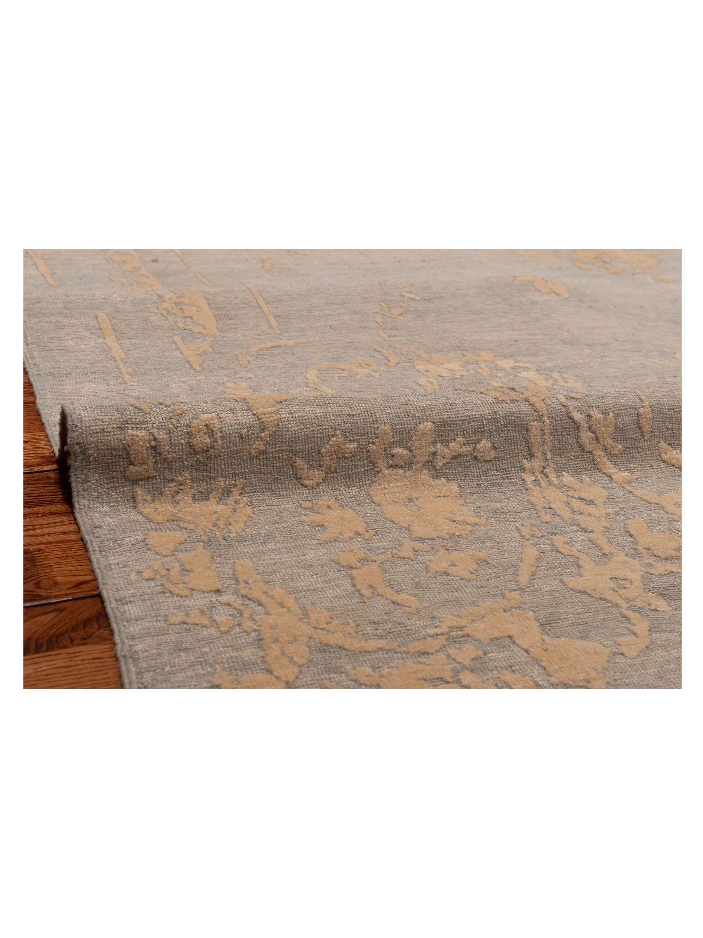 Defne Clove Ice Blue Ivory 6.6x8.11 Hand Knotted Rug