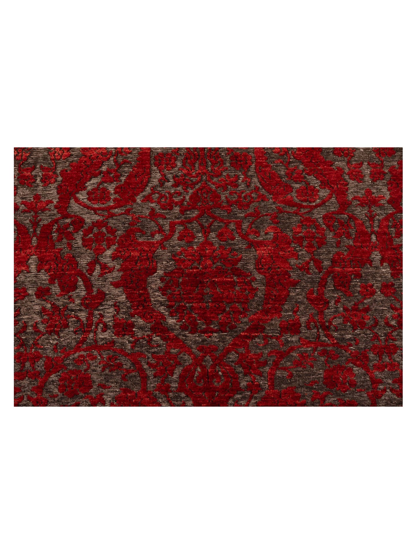 Defne Orchid Charcoal Red 6.6x9.5 Hand Knotted Rug