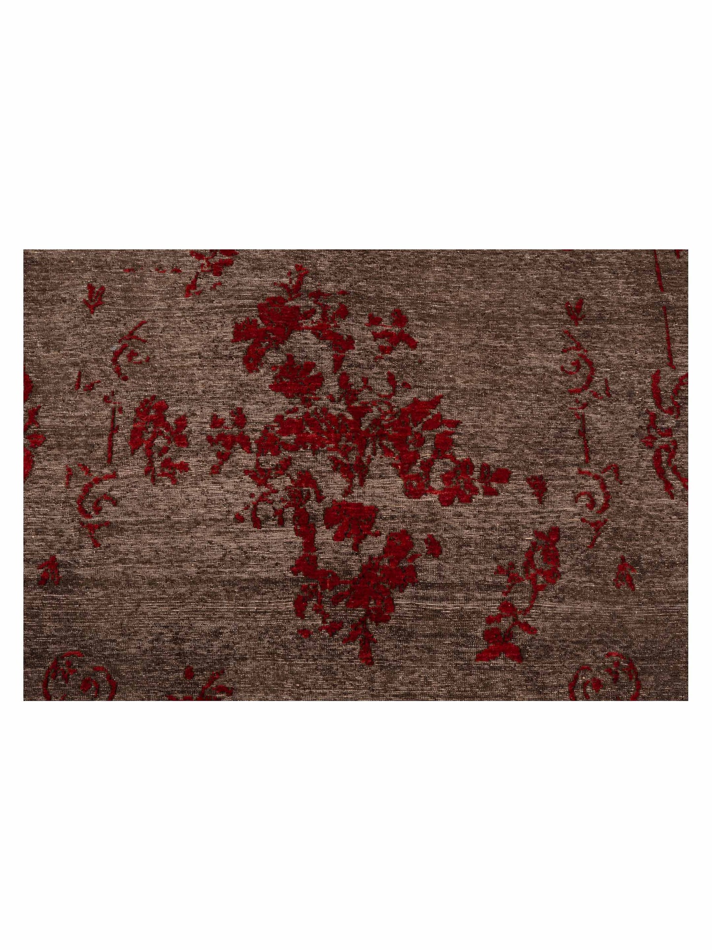 Defne Magnolia Charcoal Red 6.5x9.5 Hand Knotted Rug