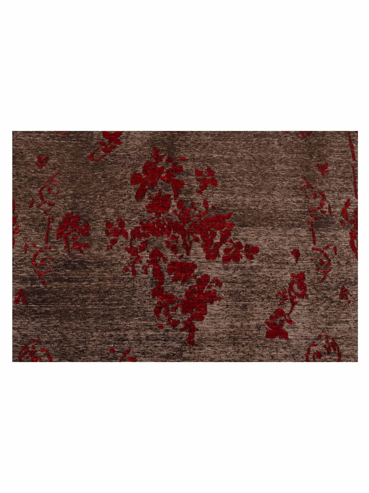 Defne Clove Charcoal Red 6.8x9 Hand Knotted Rug