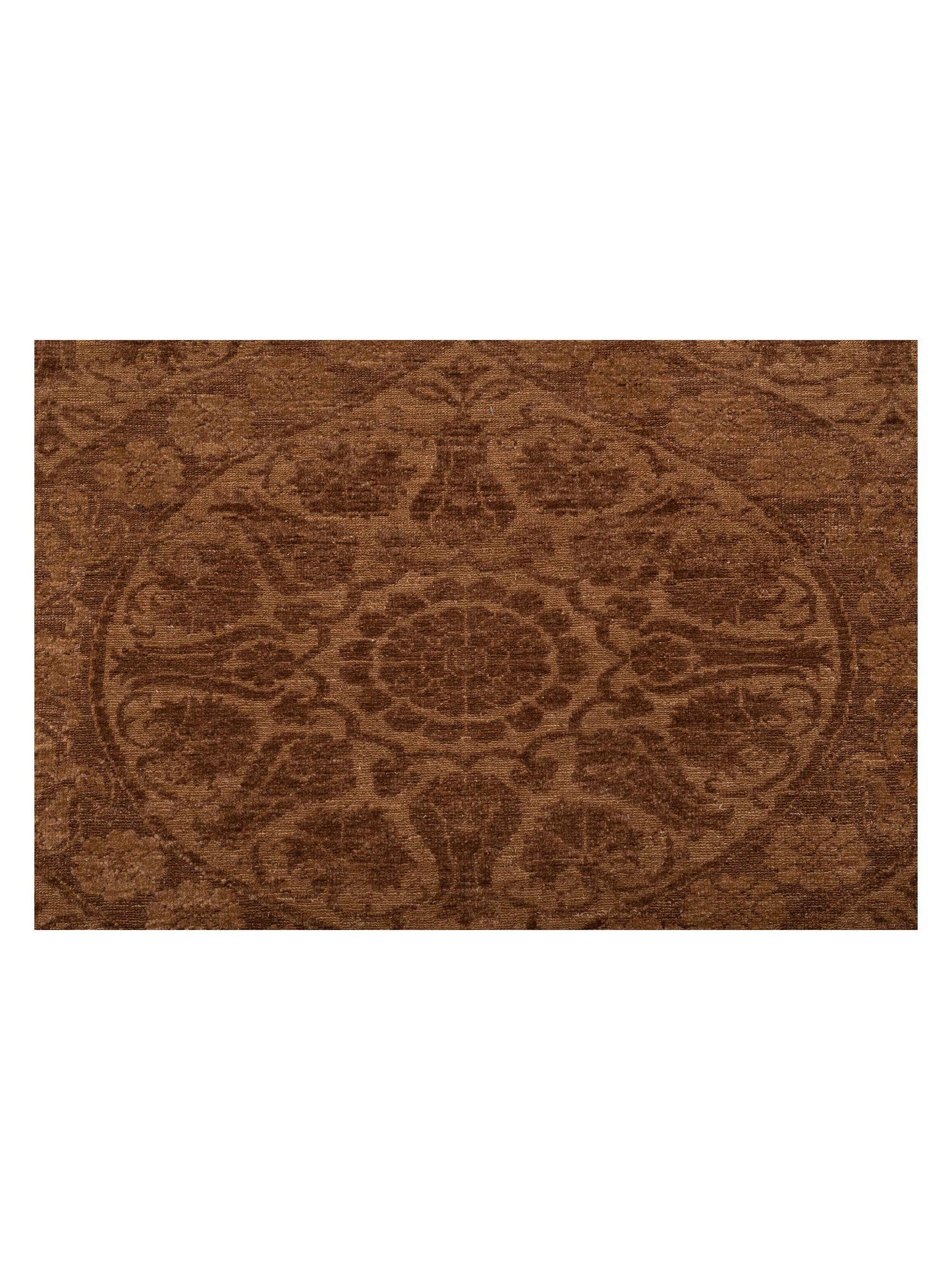Defne Lotus Brown Dark Brown 9.6x11.8 Hand Knotted Rug
