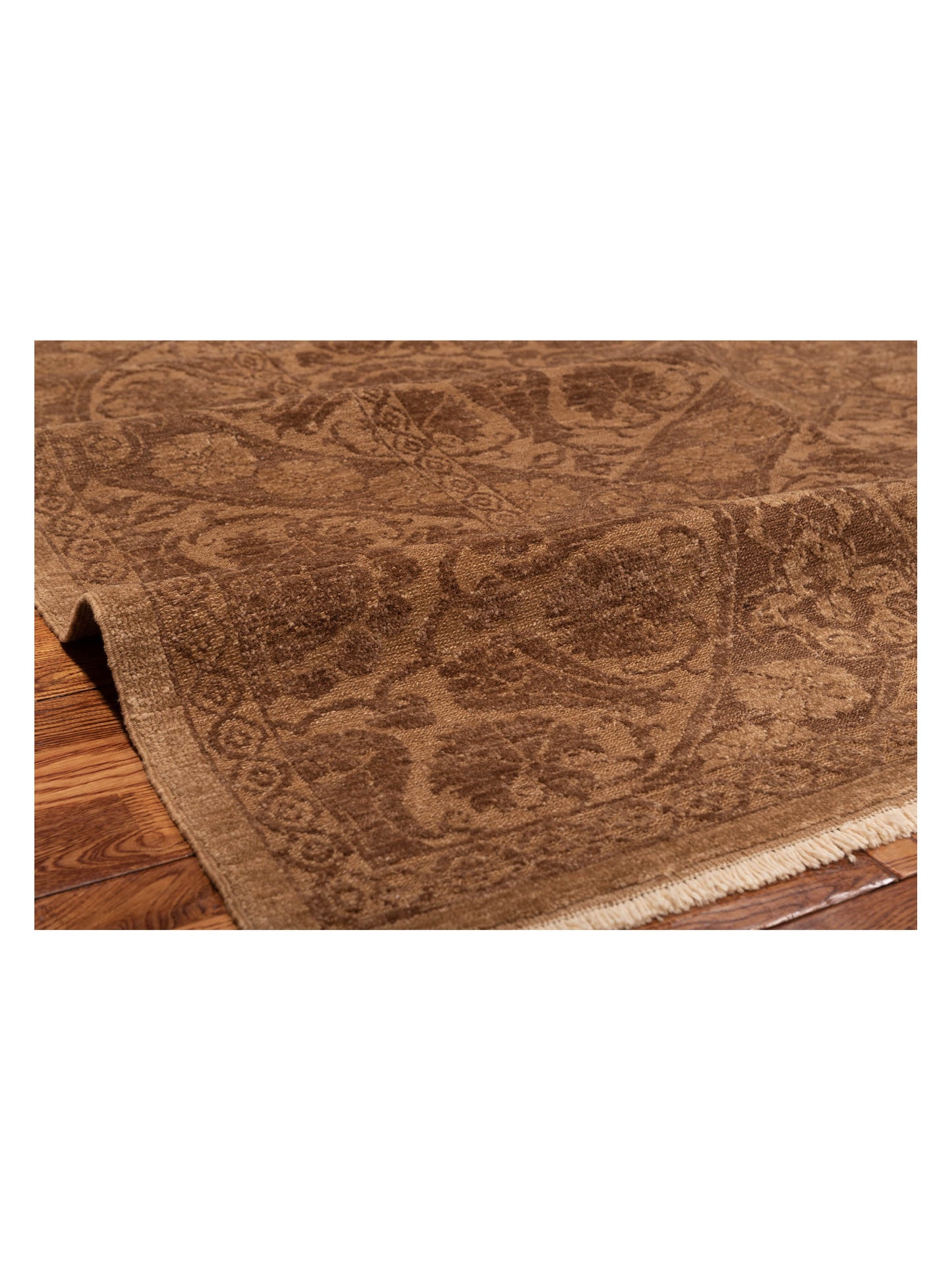 Defne Lotus Brown Dark Brown 9.6x11.8 Hand Knotted Rug