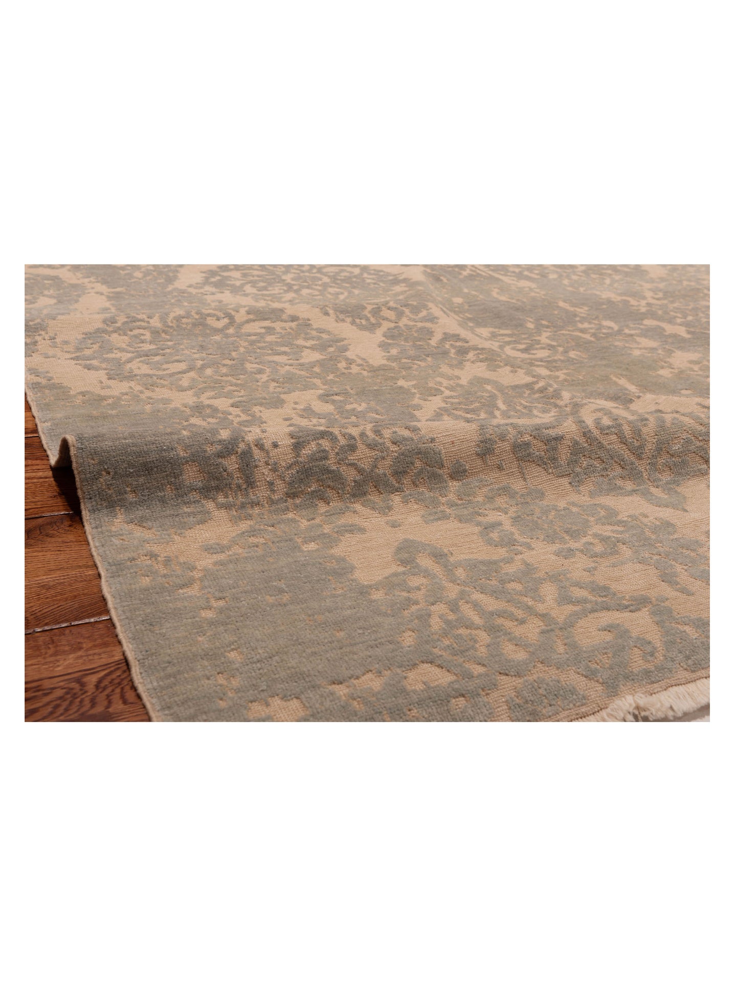 Defne Beony Ivory Ice Blue 6.6x9.9 Hand Knotted Rug