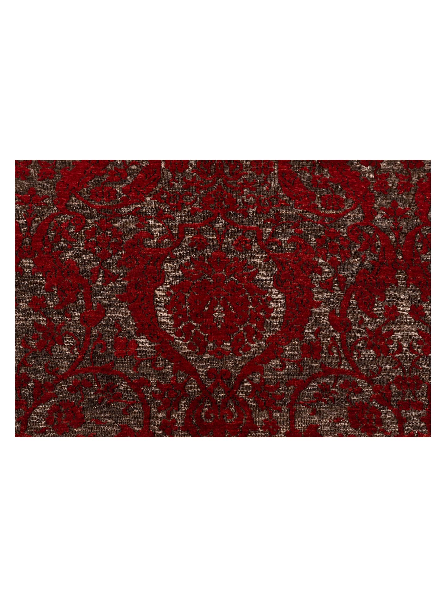Defne Orchid Charcoal Red 6.7x9.8 Hand Knotted Rug