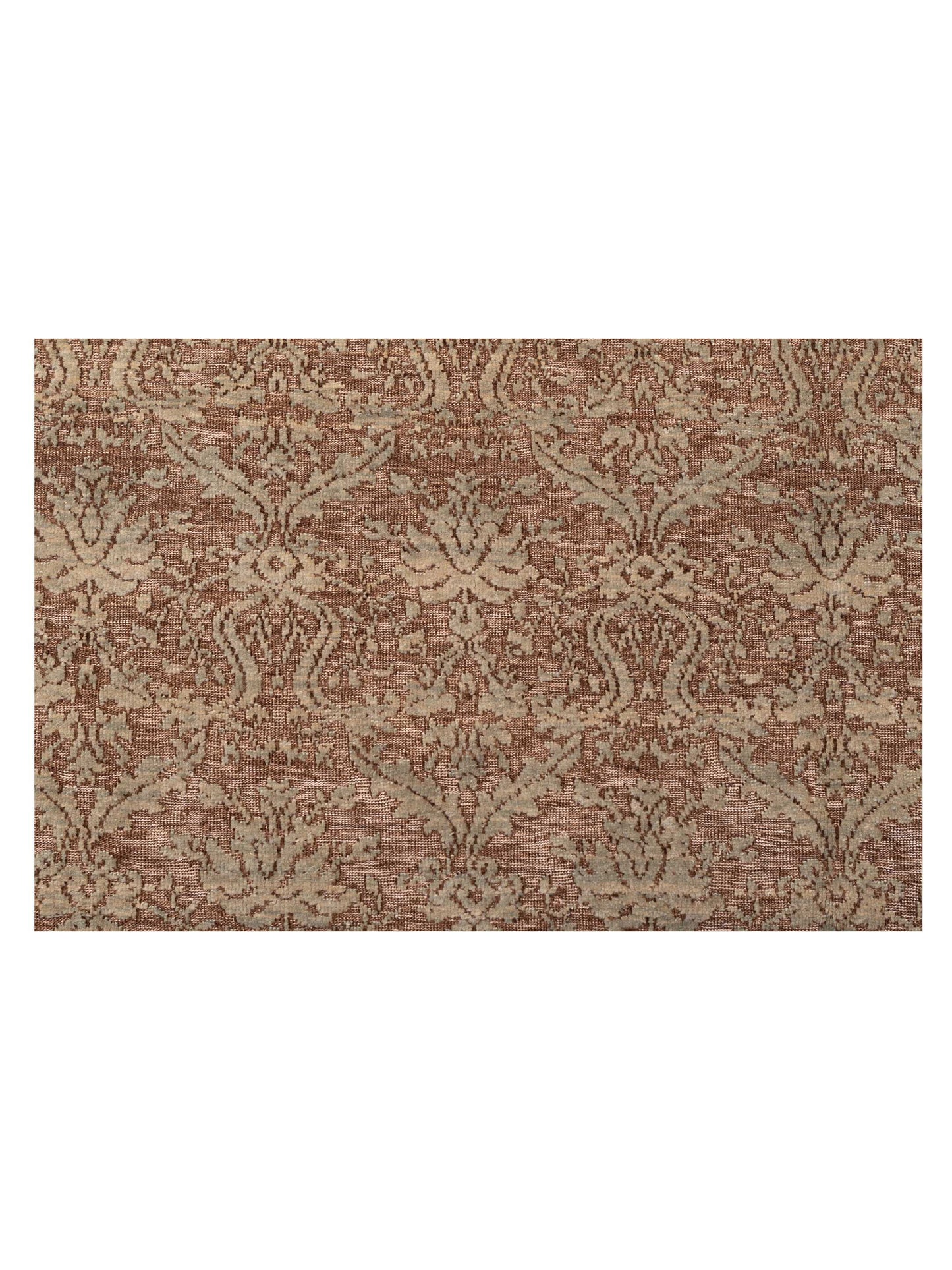 Defne Begonia Brown Silver 9.1x11.7 Hand Knotted Rug
