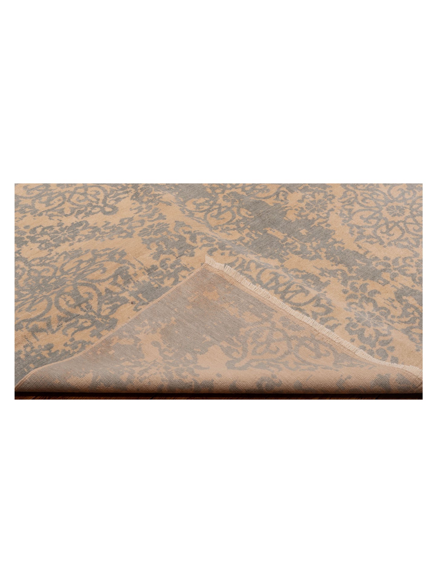 Defne Beony Ivory Ice Blue 6.8x10.2 Hand Knotted Rug