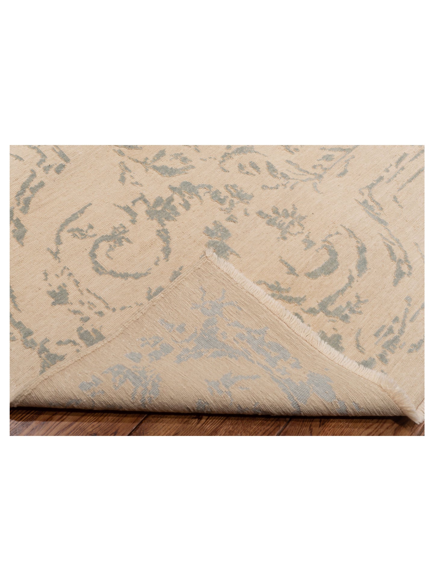 Defne Aster Ivory Blue 7.7x9.9 Hand Knotted Rug