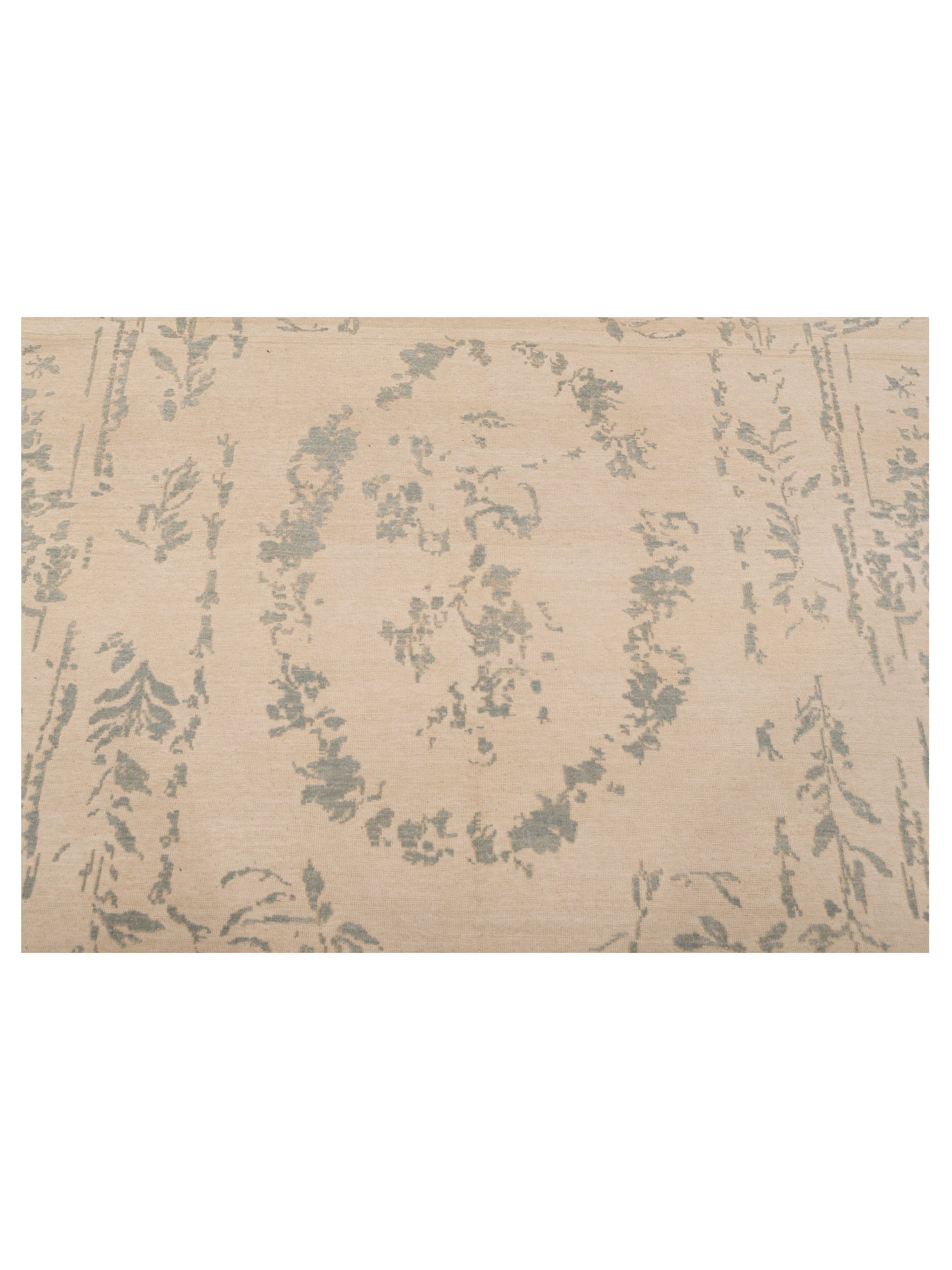 Defne Aster Ivory Blue 7.7x9.9 Hand Knotted Rug