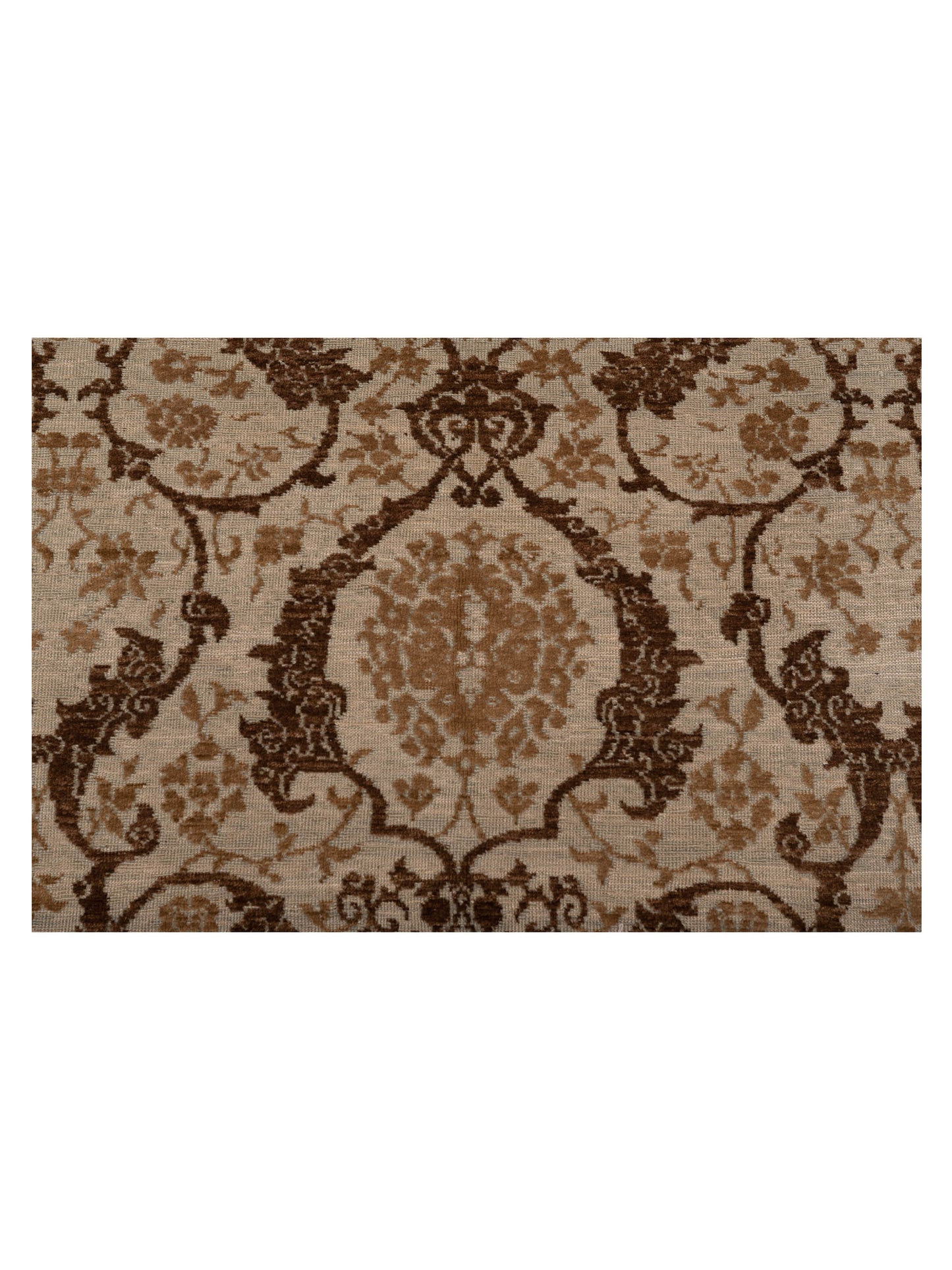 Defne Orchid Beige Brown 8x8.11 Hand Knotted Rug