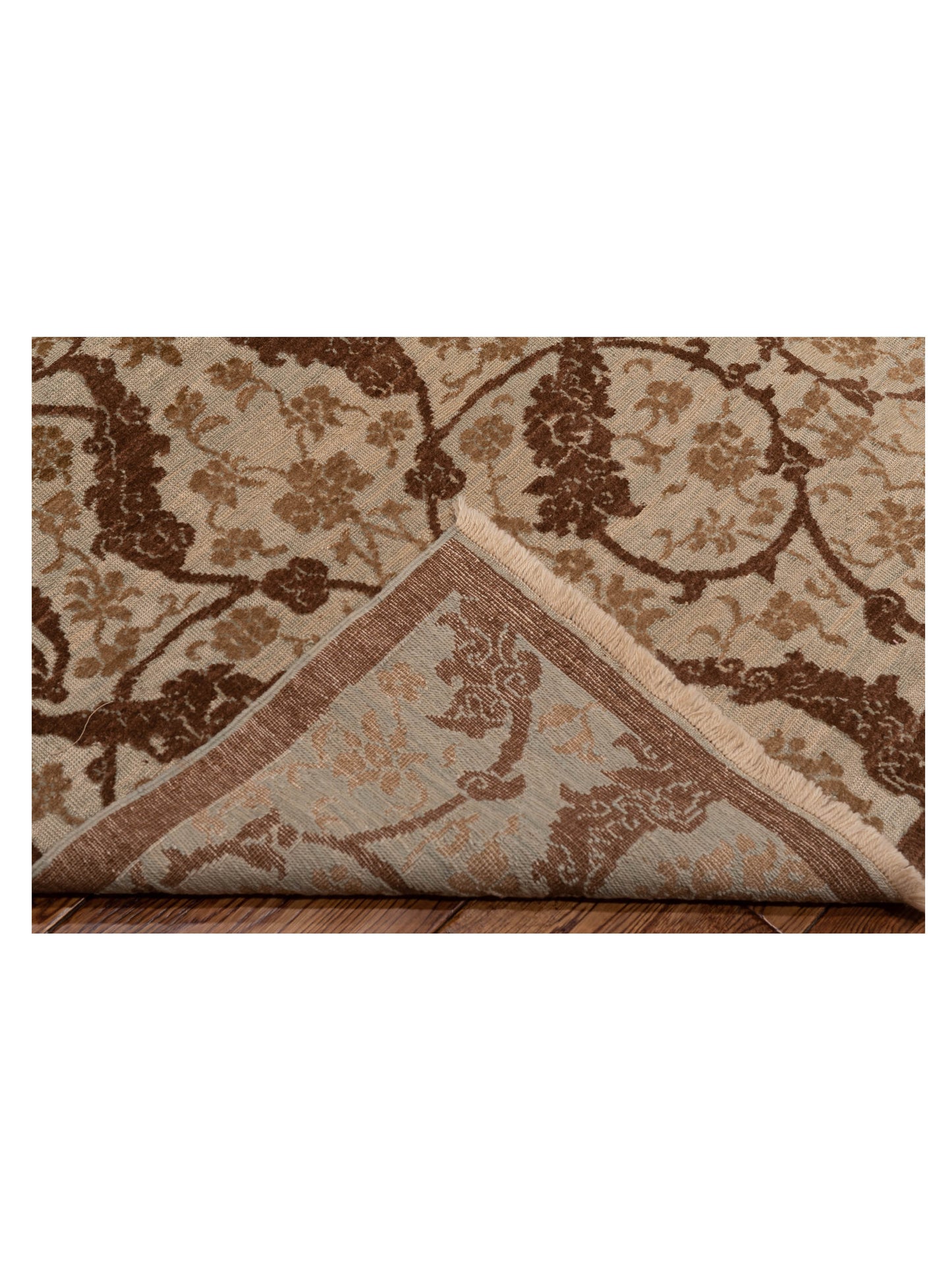 Defne Orchid Beige Brown 8x8.11 Hand Knotted Rug
