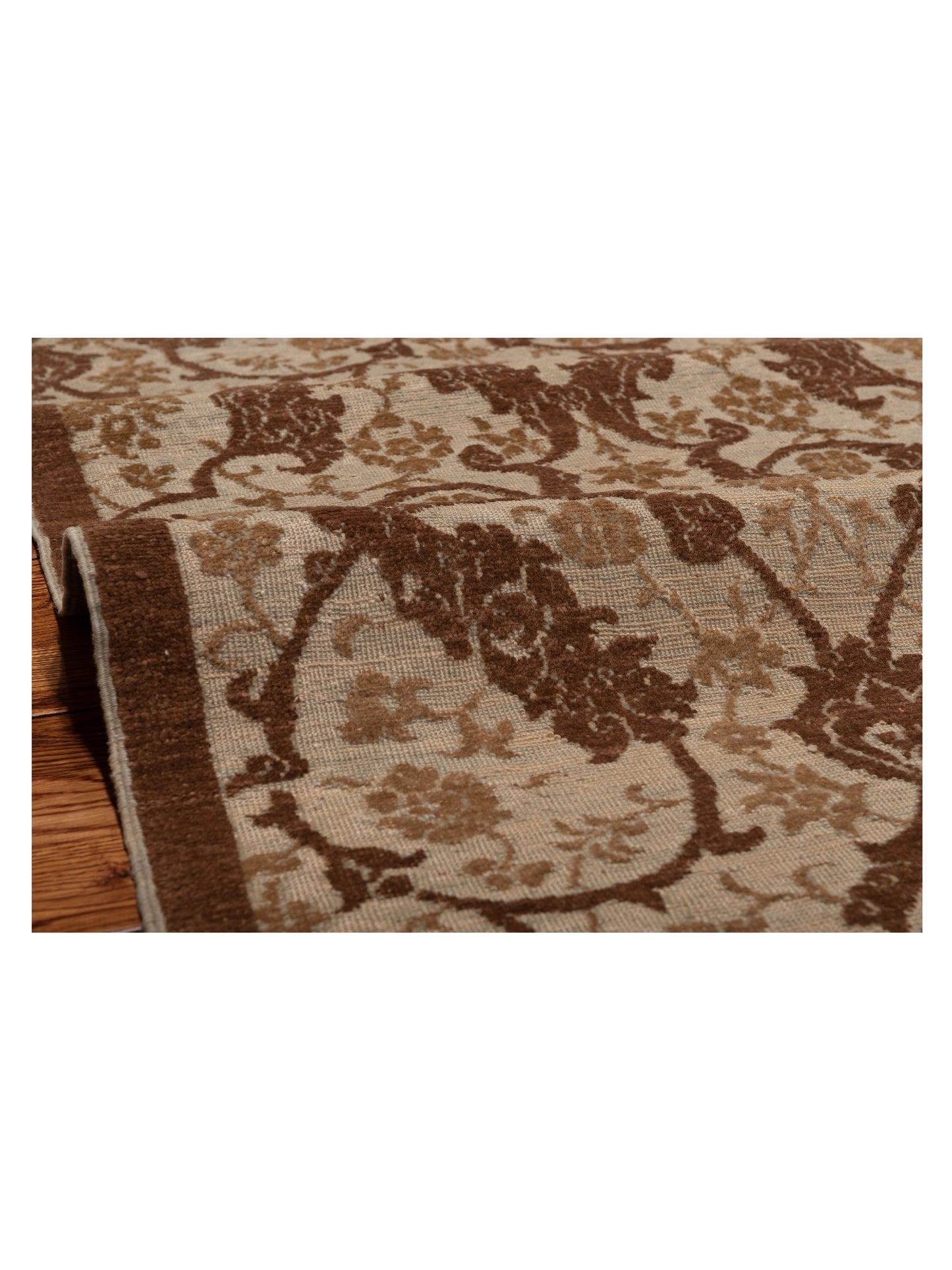 Defne Orchid Beige Brown 8x8.11 Hand Knotted Rug