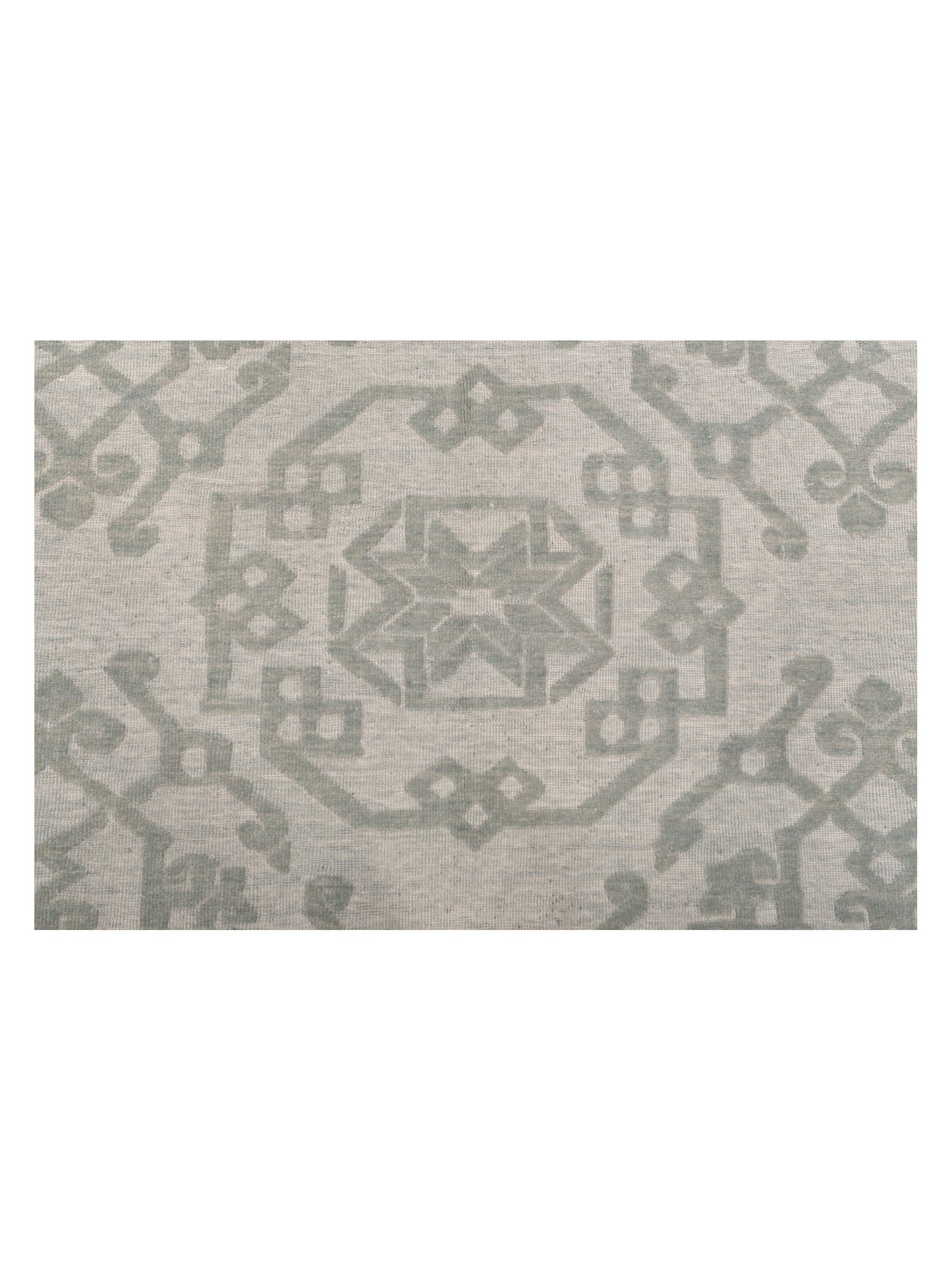 Defne Leaf Ice Blue Ice Blue 8x9.5 Hand Knotted Rug