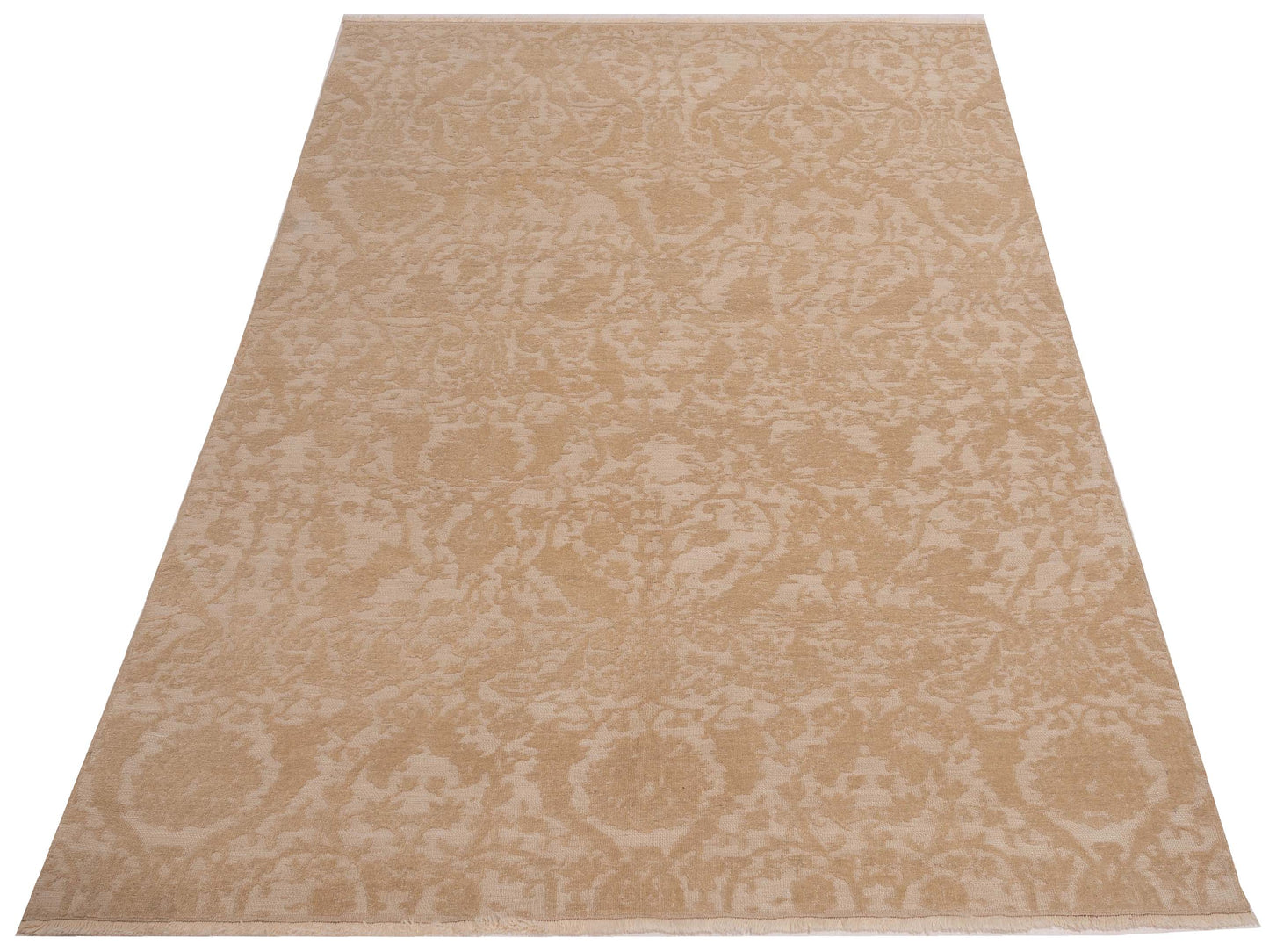 Defne Orchid Ivory Beige 6.6x8.9 Hand Knotted Rug