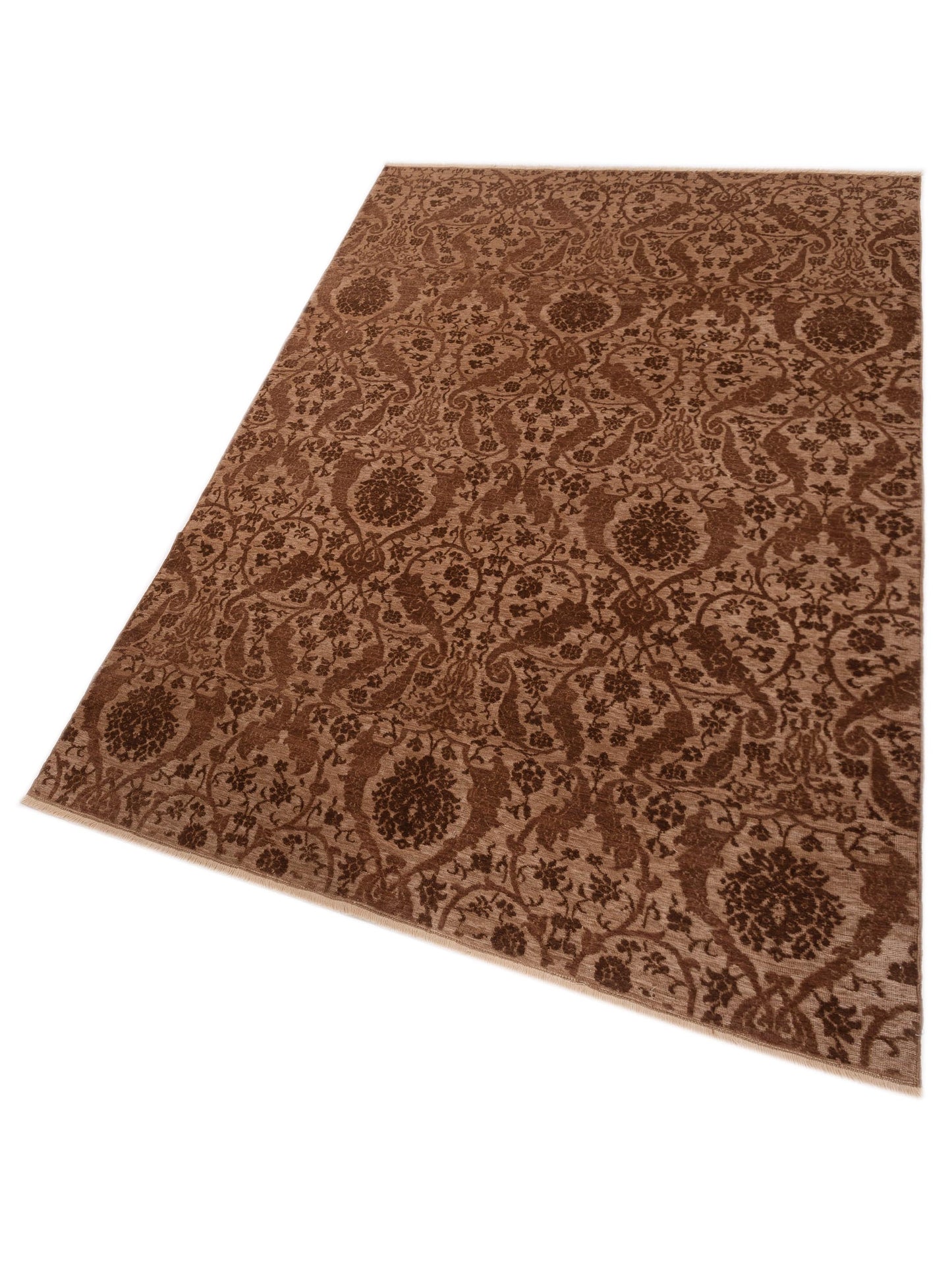 Defne Orchid Brown Drak Brown 6.7x9.9 Hand Knotted Rug