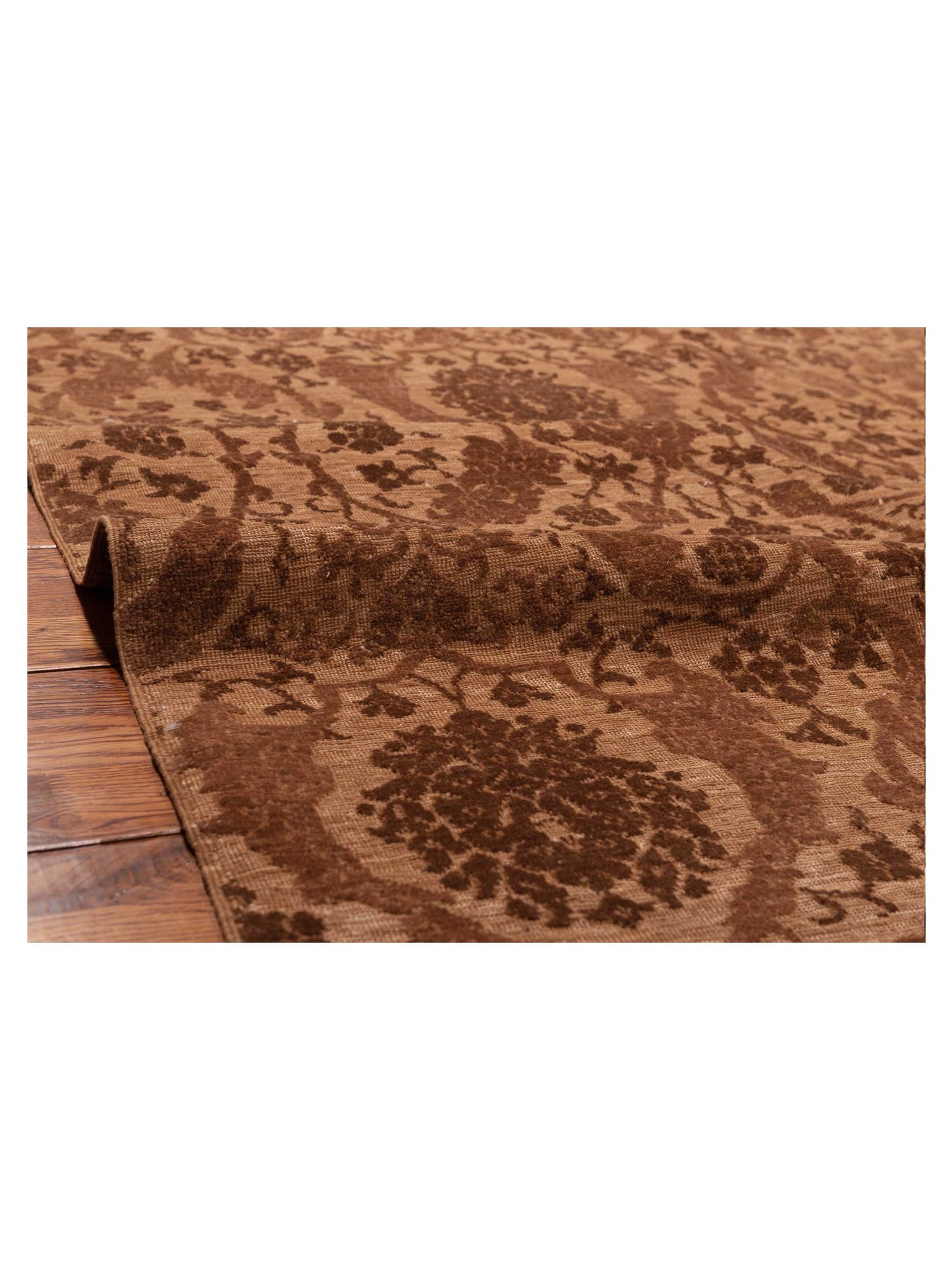 Defne Orchid Brown Drak Brown 6.7x9.9 Hand Knotted Rug