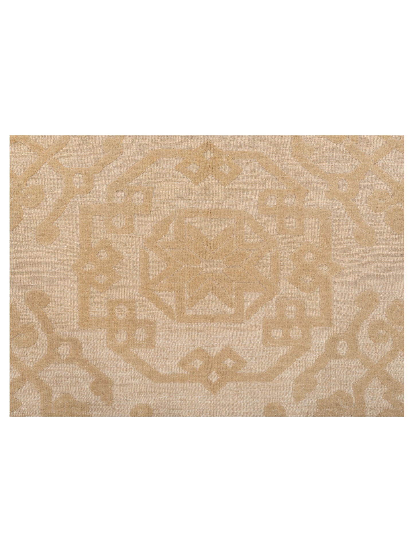 Defne Leaf Ivory Ivory 8.2x9.6 Hand Knotted Rug